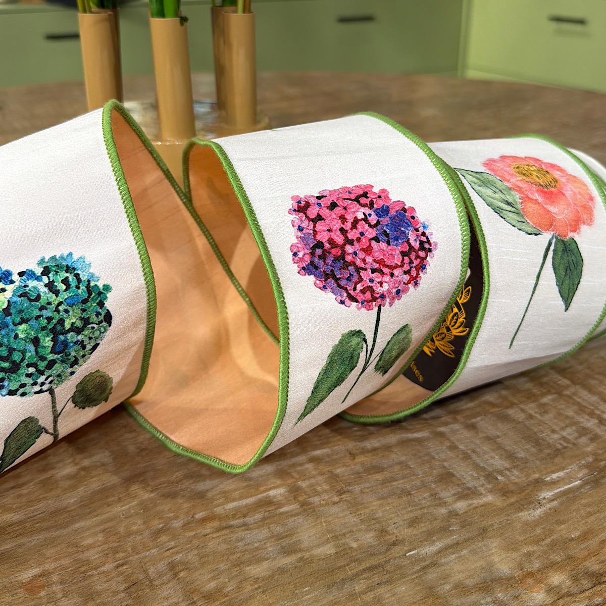 John Mark Floral Signature Print Wired Ribbon - 4" x 10 yd
