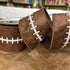 John Mark Embroidered Football Stitch Wired Ribbon - 4" x 5 yd