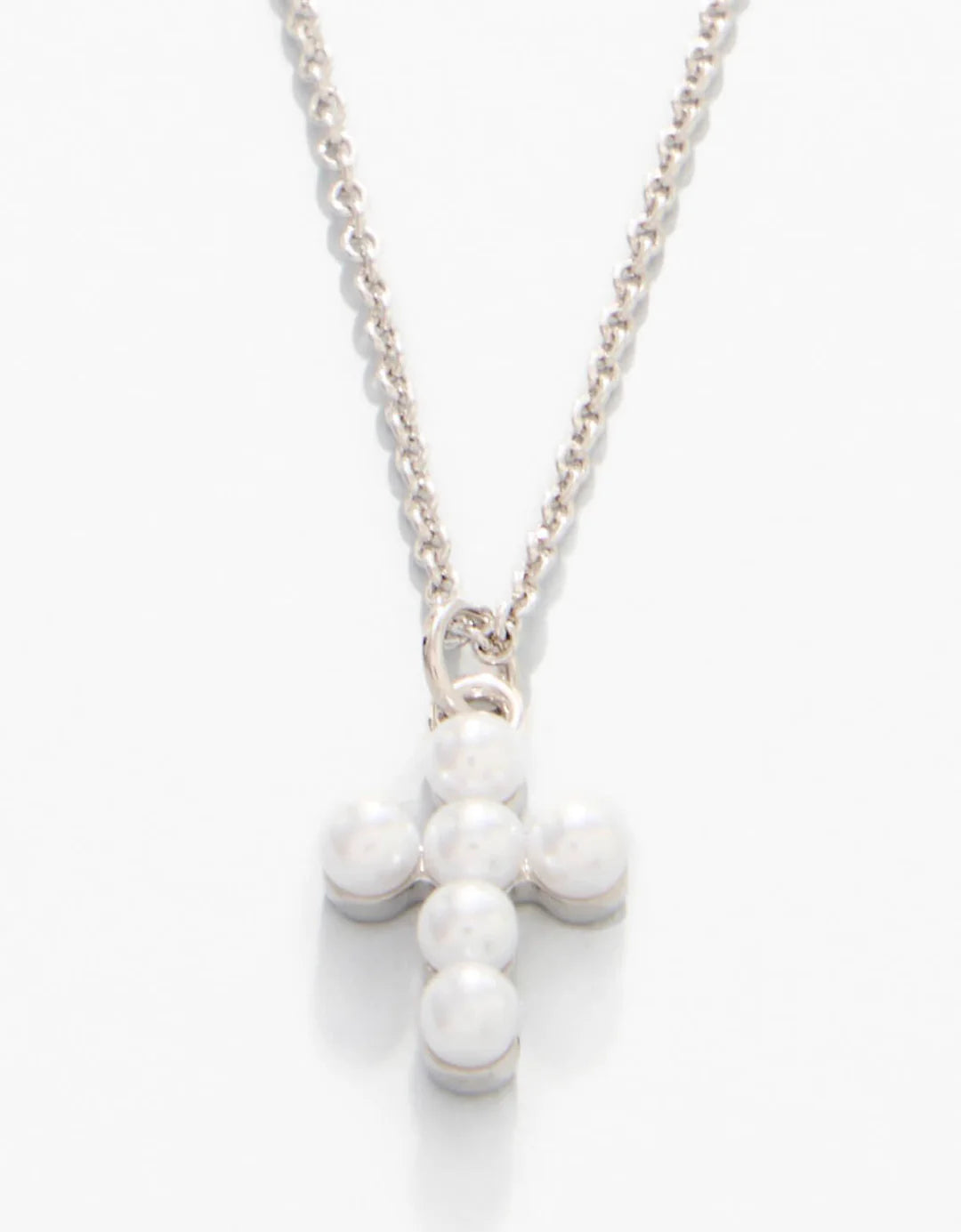 Spartina SLV Necklace 18" Faith/Pearl Cross Silver