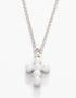 Spartina SLV Necklace 18" Faith/Pearl Cross Silver