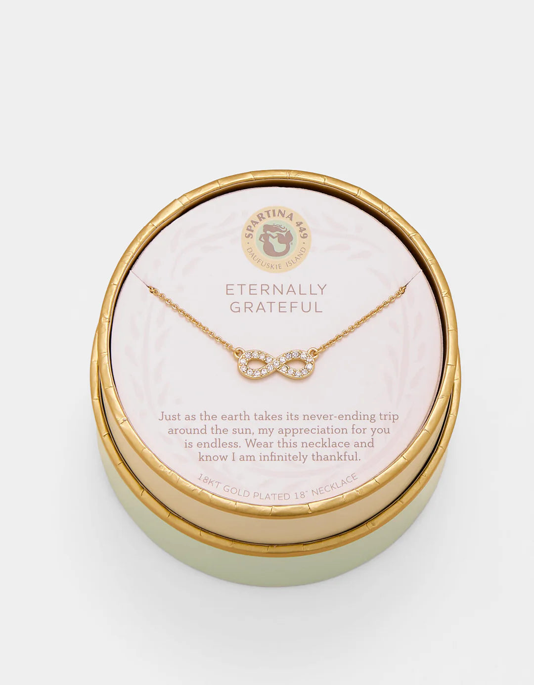 Spartina SLV Necklace 18" Eternally Grateful/Infinity Gold