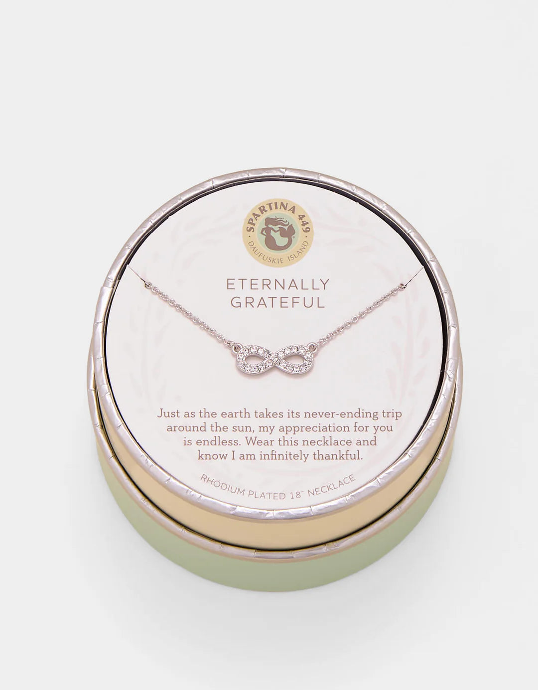 Spartina SLV Necklace 18" Eternally Grateful/Infinity Silver