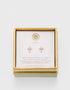 Spartina SLV Stud Earrings Faith/Pearl Cross Gold