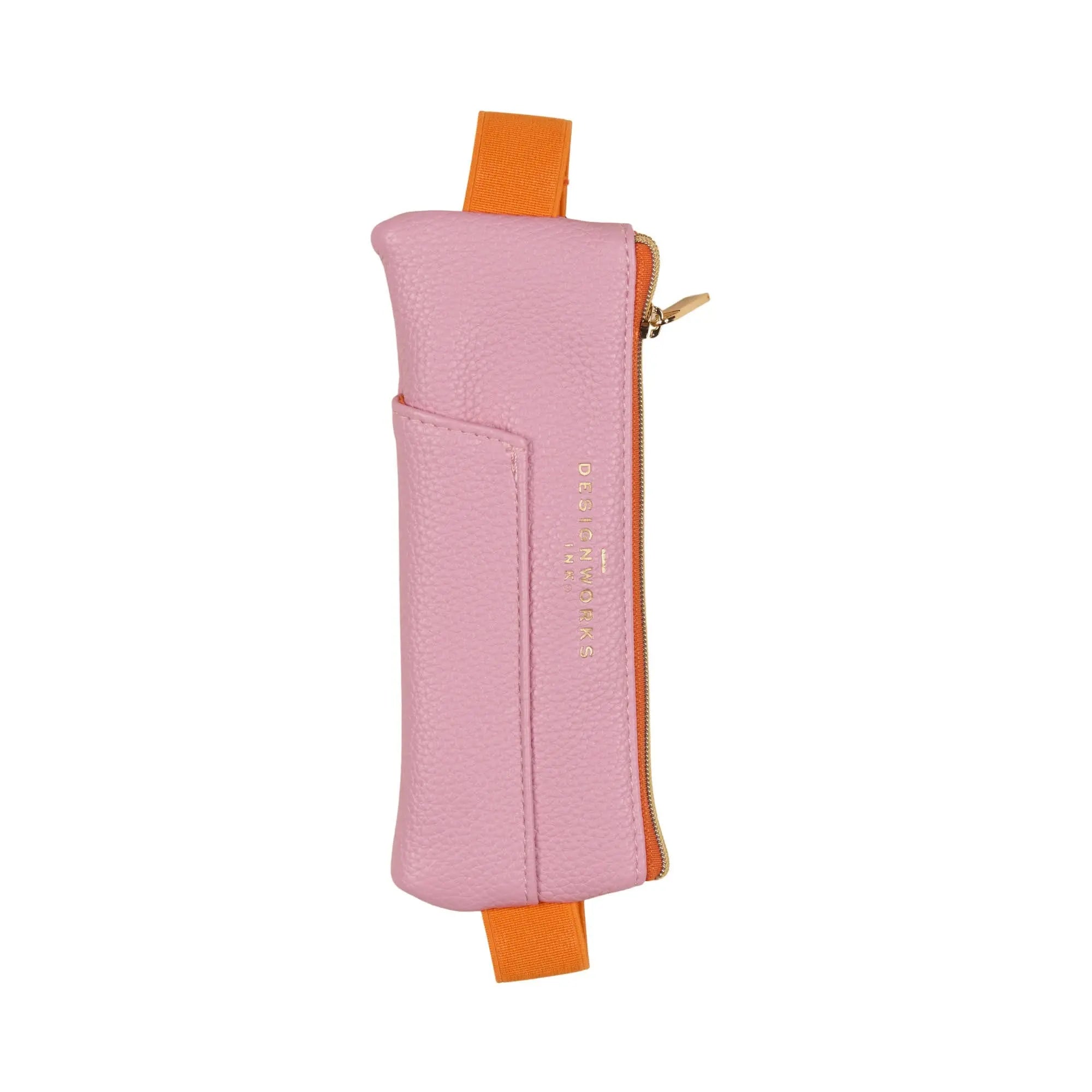 Vegan Leather Pen Pouch - Pink + Orange - A. Dodson's