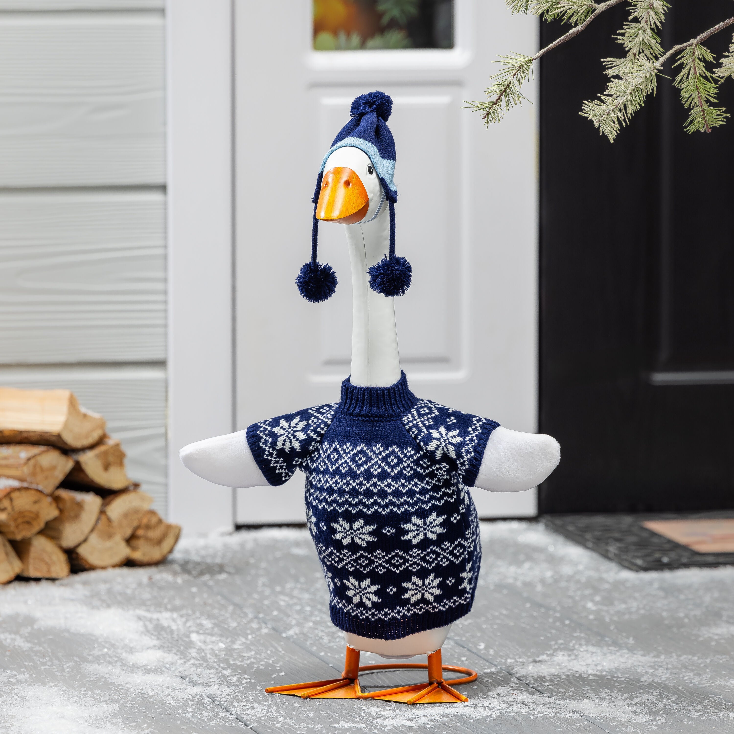 Blue Sweater For Giddy The Porch Goose by Evergreen
