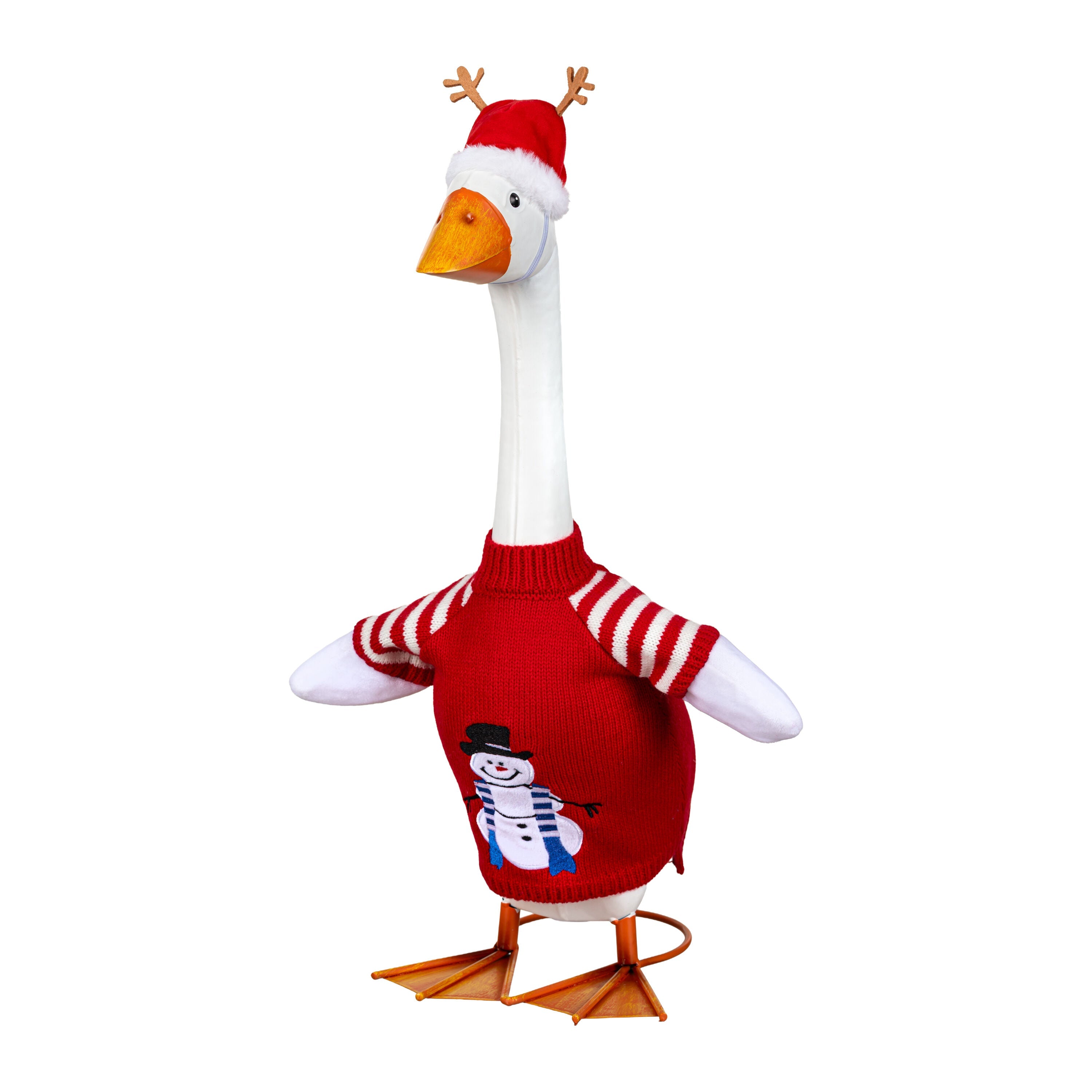 Snowman Red Sweater For Giddy The Porch Goose by Evergreen