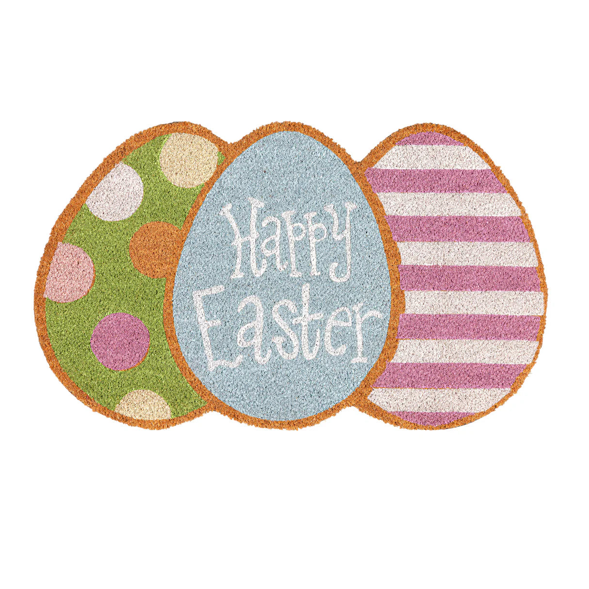 Bunny Blooms Easter Egg Shaped Coir Mat