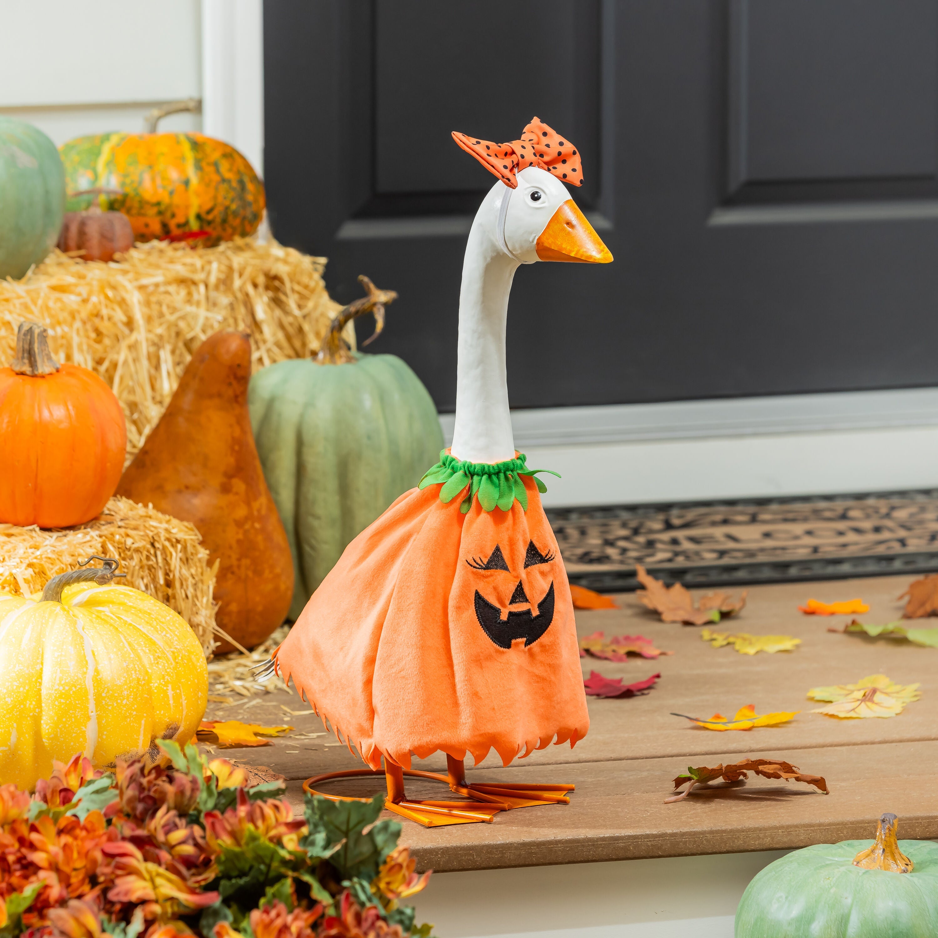 Pumpkin Poncho For Giddy The Porch Goose