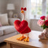 Tabletop fabric Gordy goose wearing the Valentine's Day accessory set