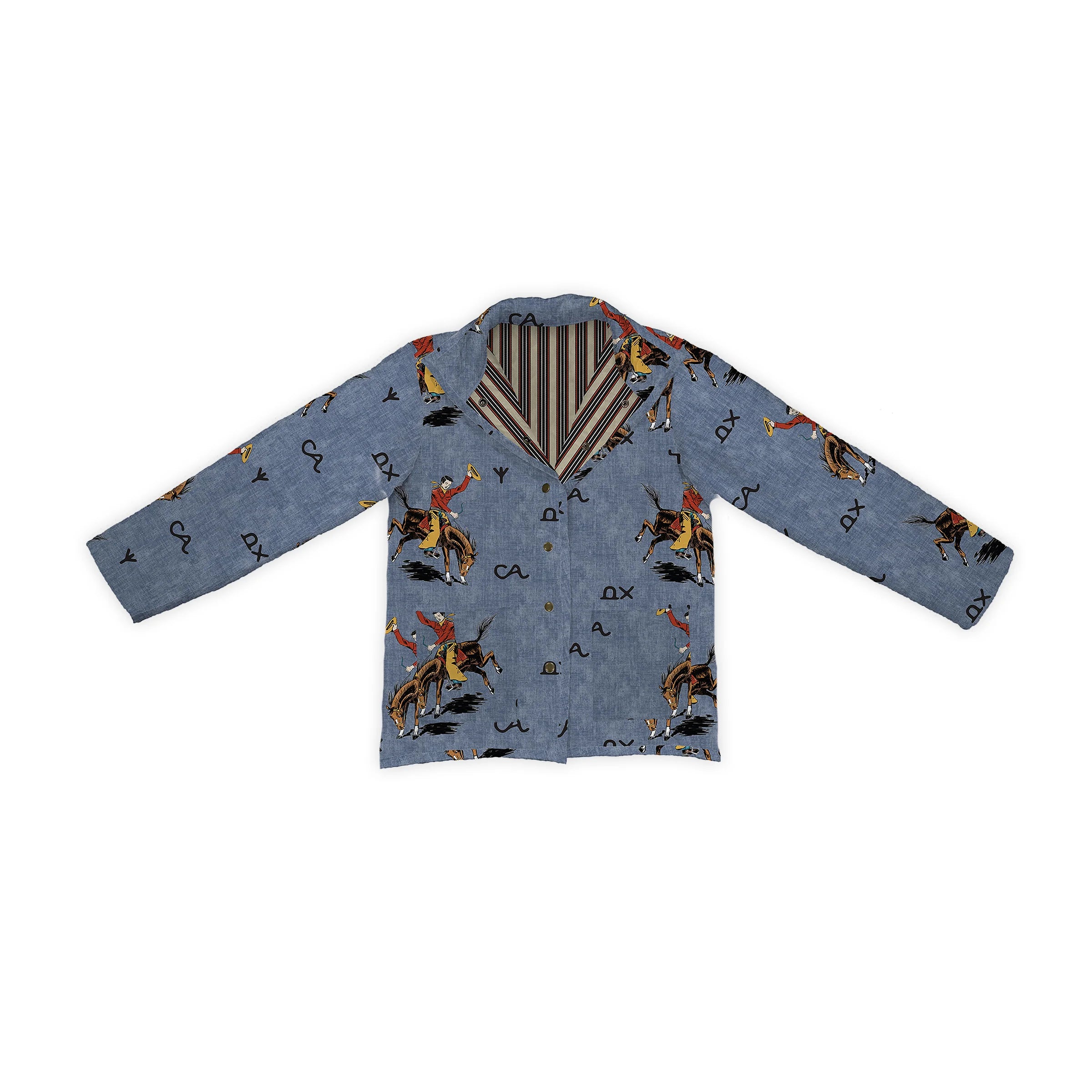 Ida Mae Lazy J Chambray Quilted Snap Jacket