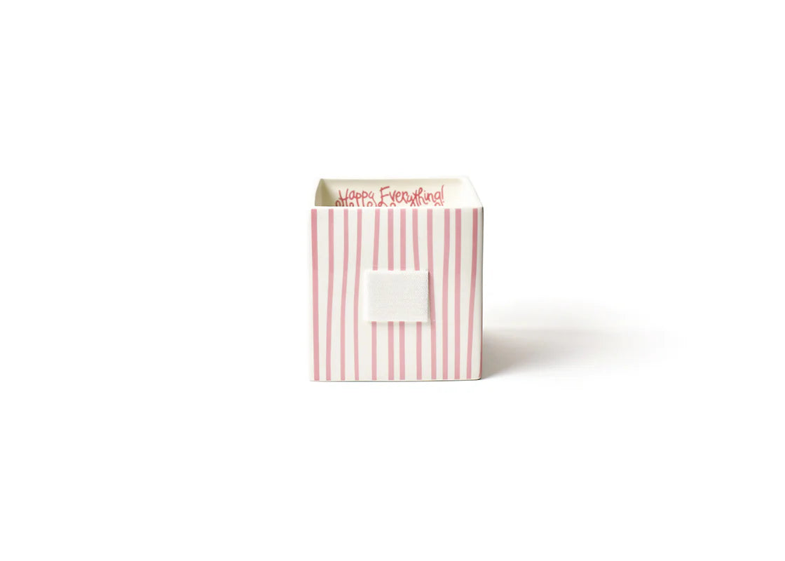 Happy Everything Pink Stripe Medium Mini Nesting Cube
