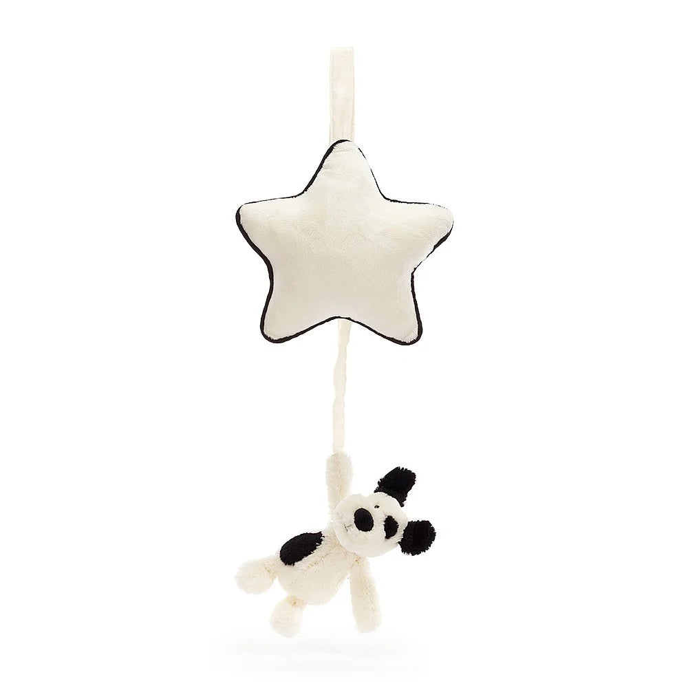 Bashful Black & Cream Puppy Musical Pull By Jellycat - A. Dodson's