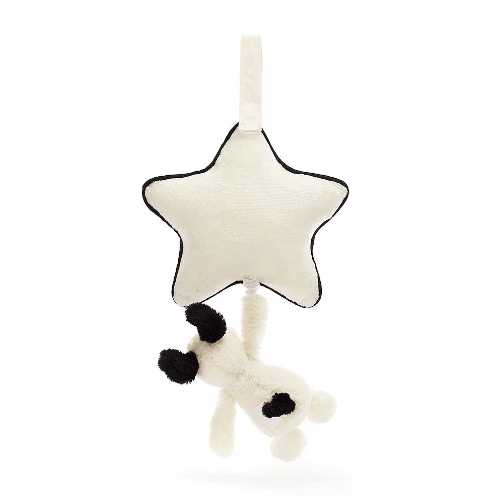 Bashful Black & Cream Puppy Musical Pull By Jellycat - A. Dodson's