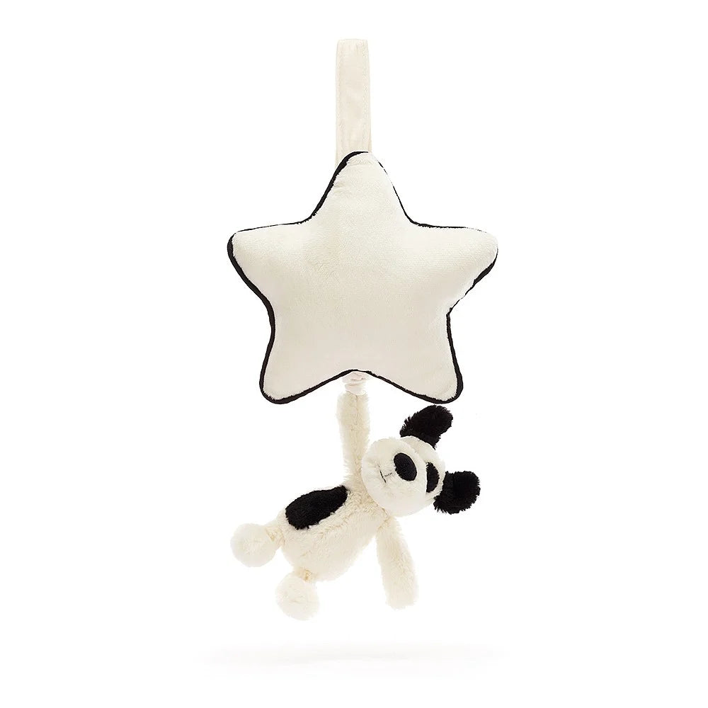 Bashful Black & Cream Puppy Musical Pull By Jellycat - A. Dodson's