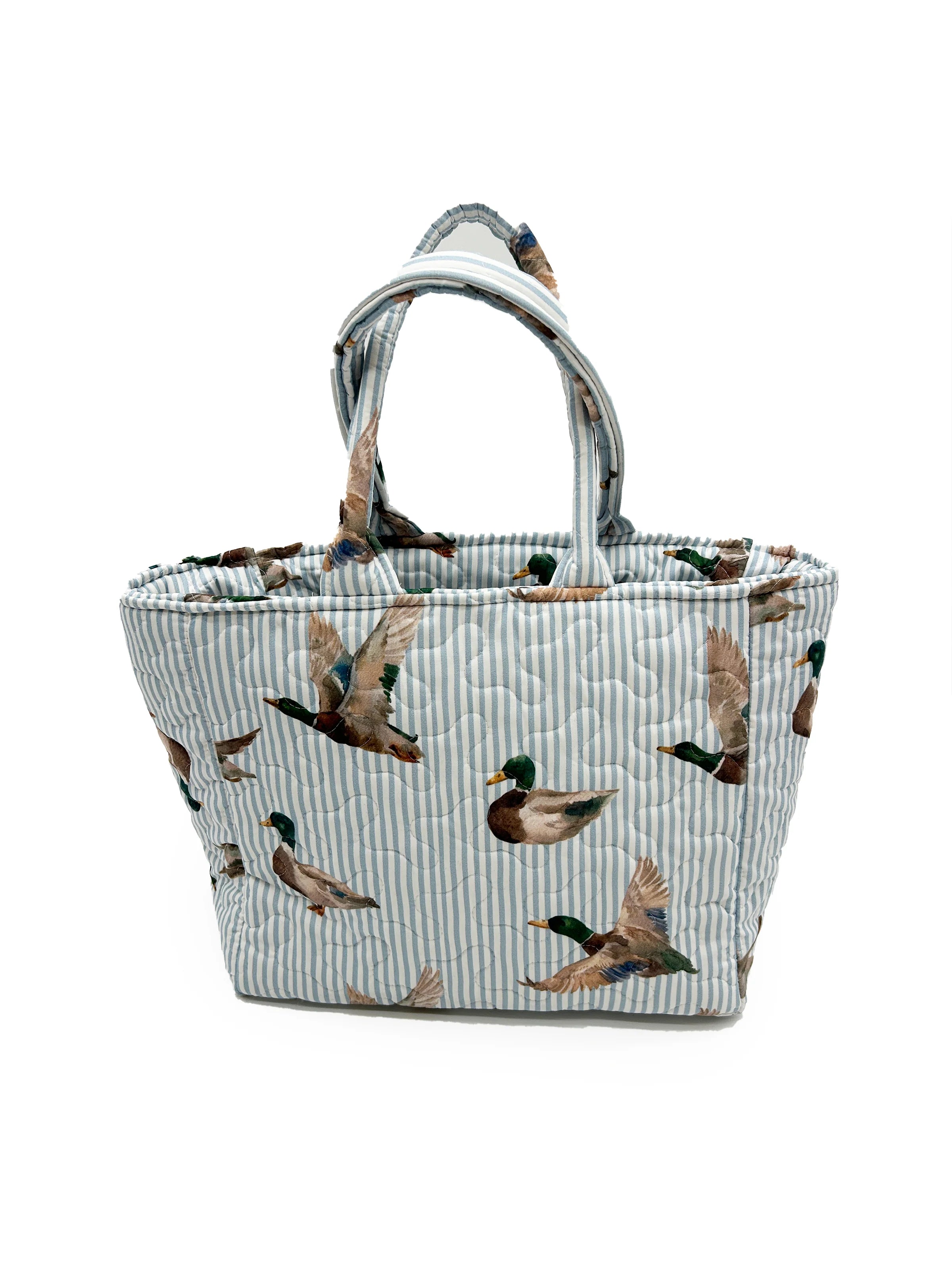 Ida Mae Mallory Ducks Blue Quilted Handbag