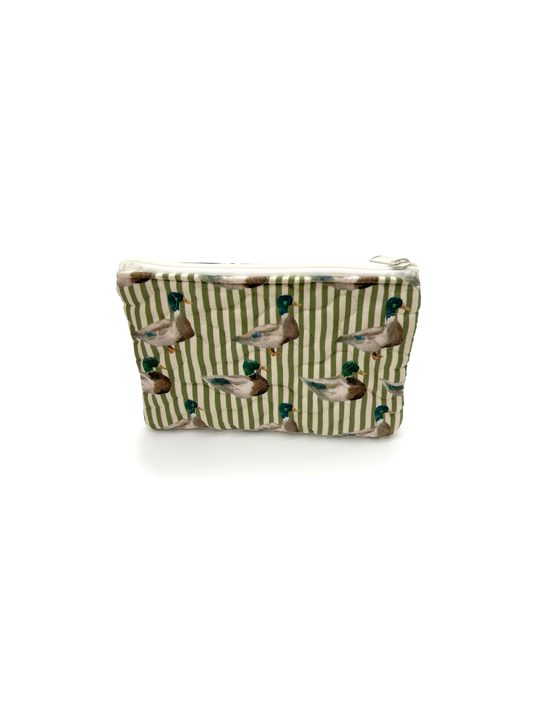Ida Mae Mallory Ducks Icon Olive Linen Quilted Small Makeup Bag - view 1 of 2