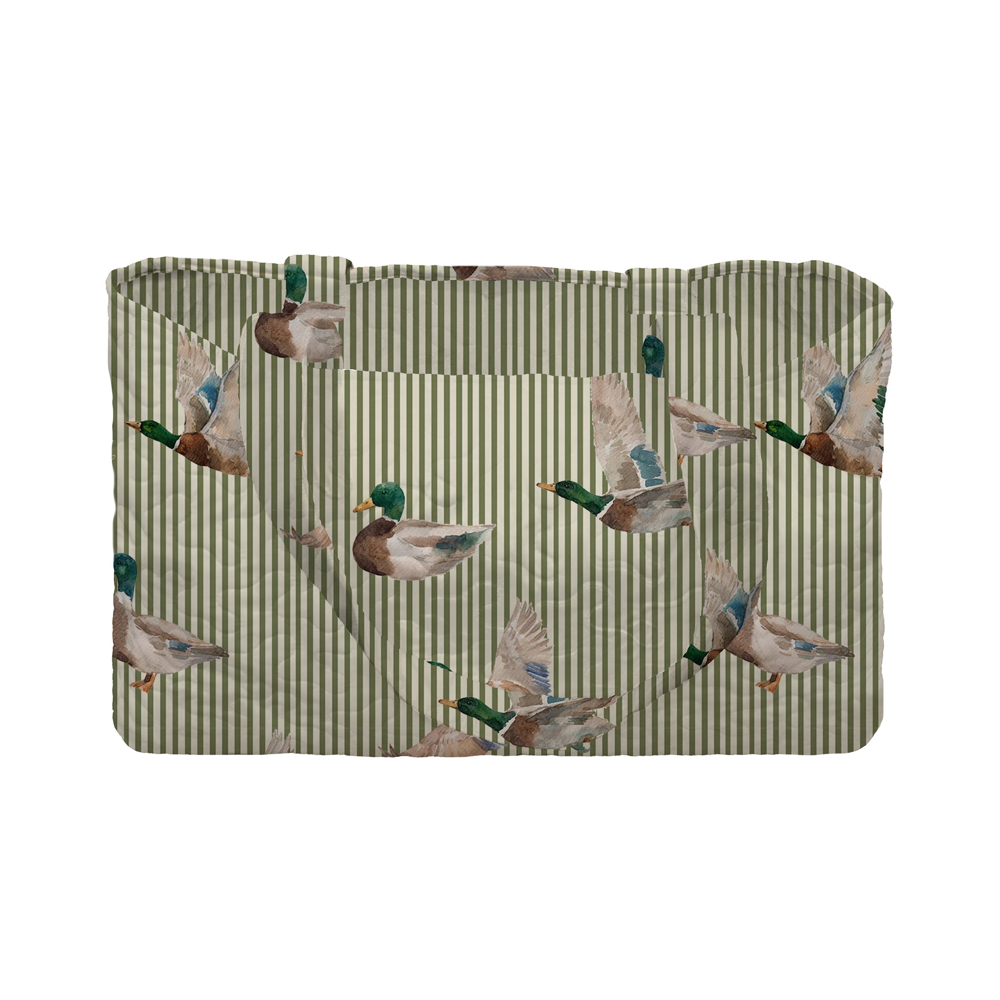 Ida Mae Mallory Ducks Olive Linen Quilted Tote Bag - view 2 of 2