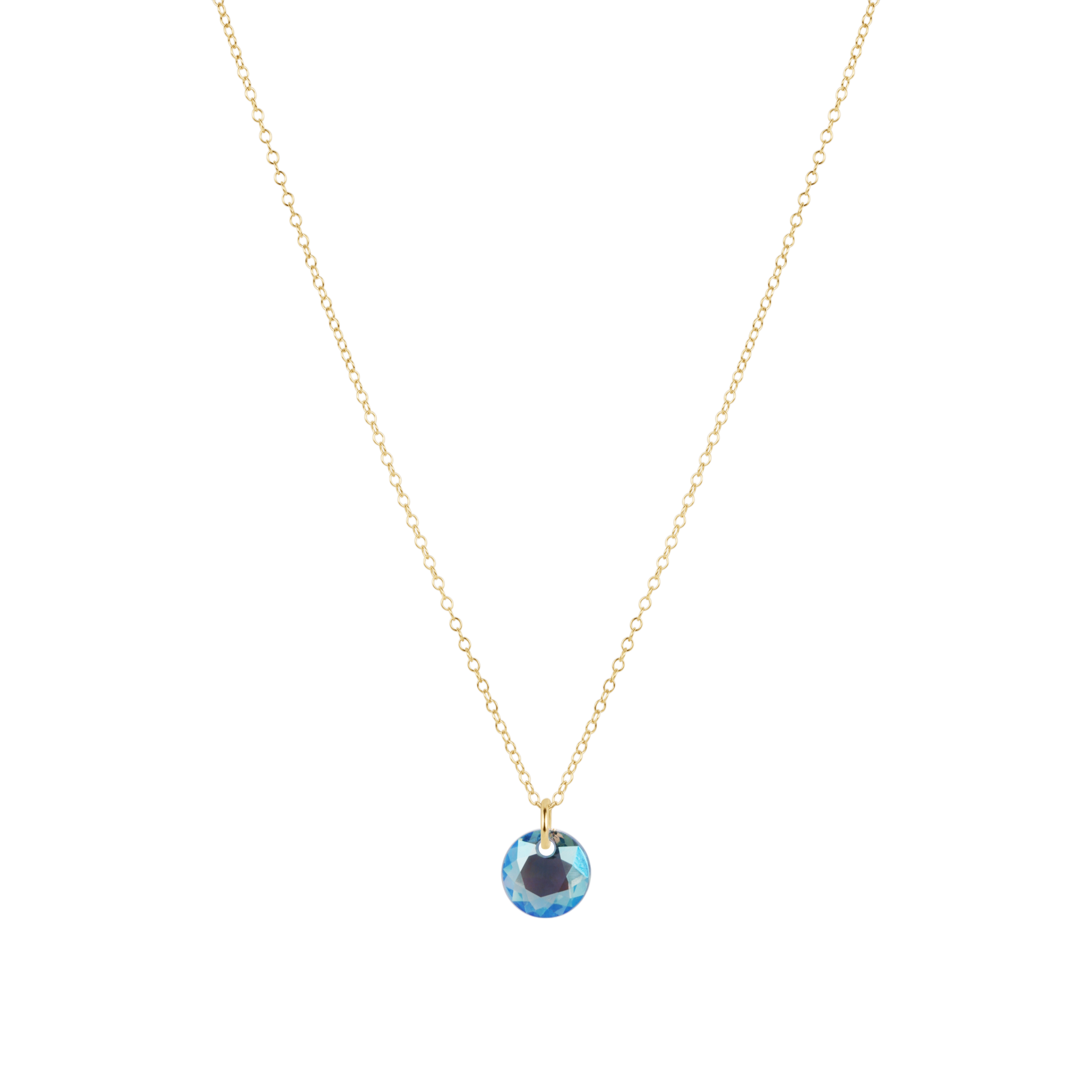 16" Necklace Gold - Reflection Small Charm - 03