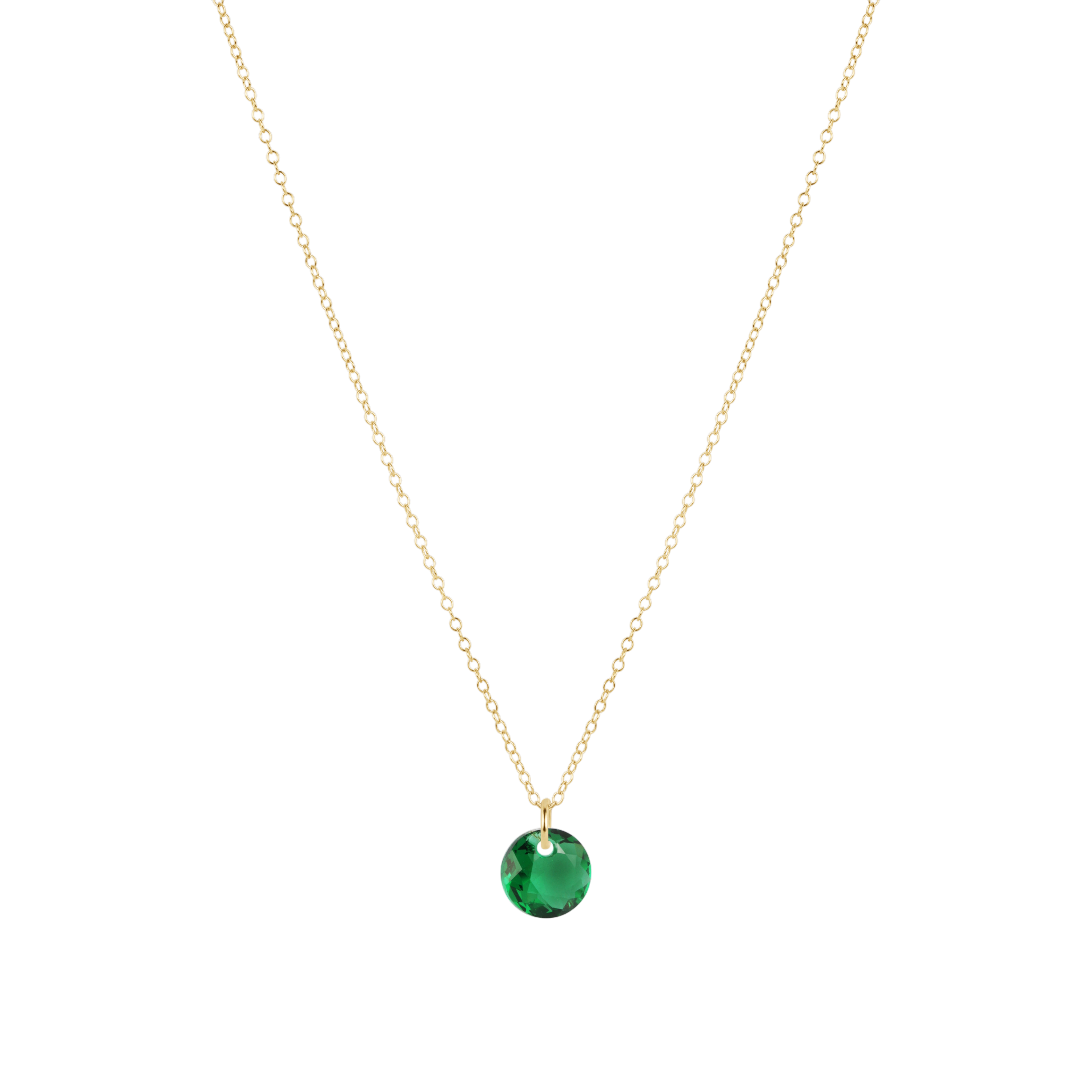 16" Necklace Gold - Reflection Small Charm - 05