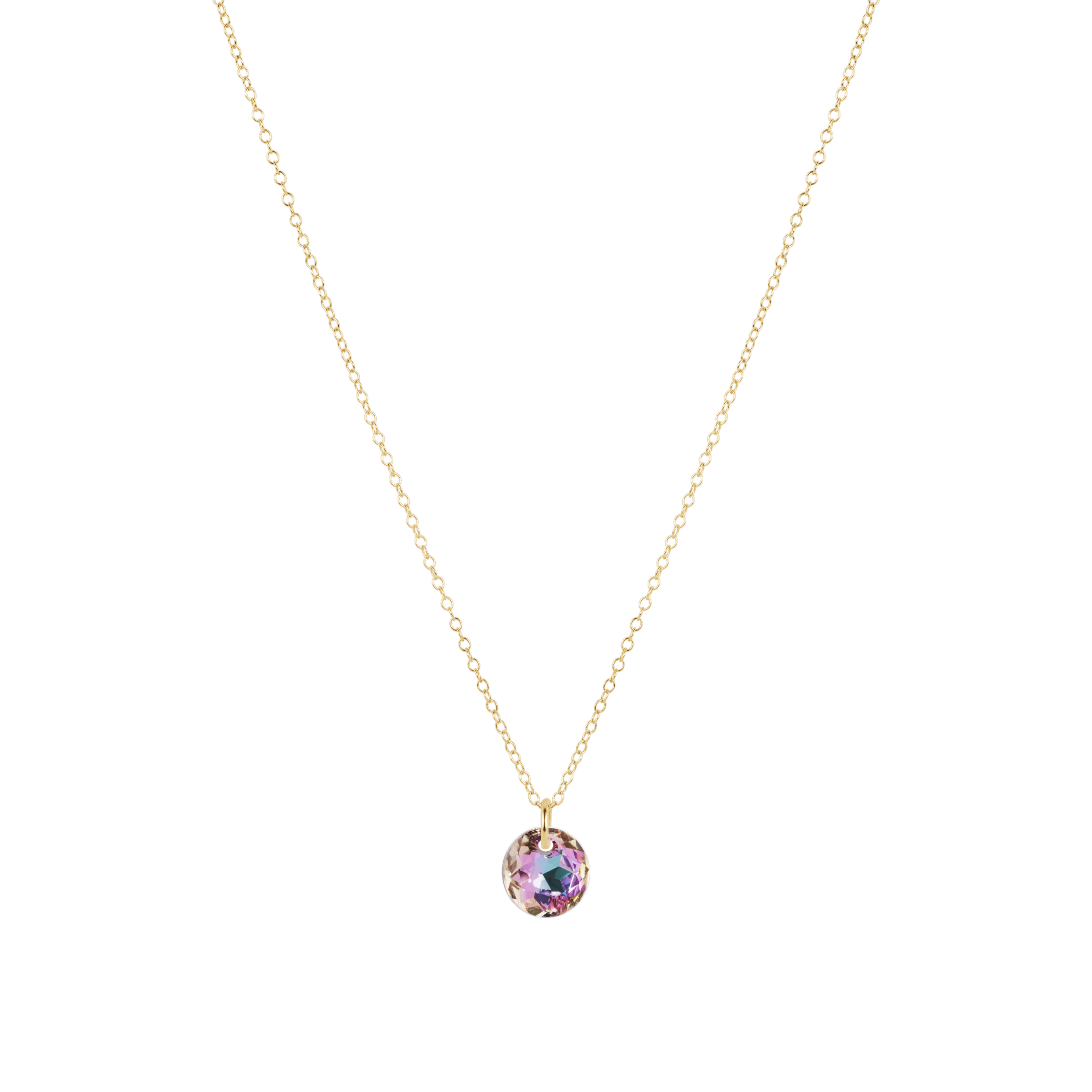 16" Necklace Gold - Reflection Small Charm - 06