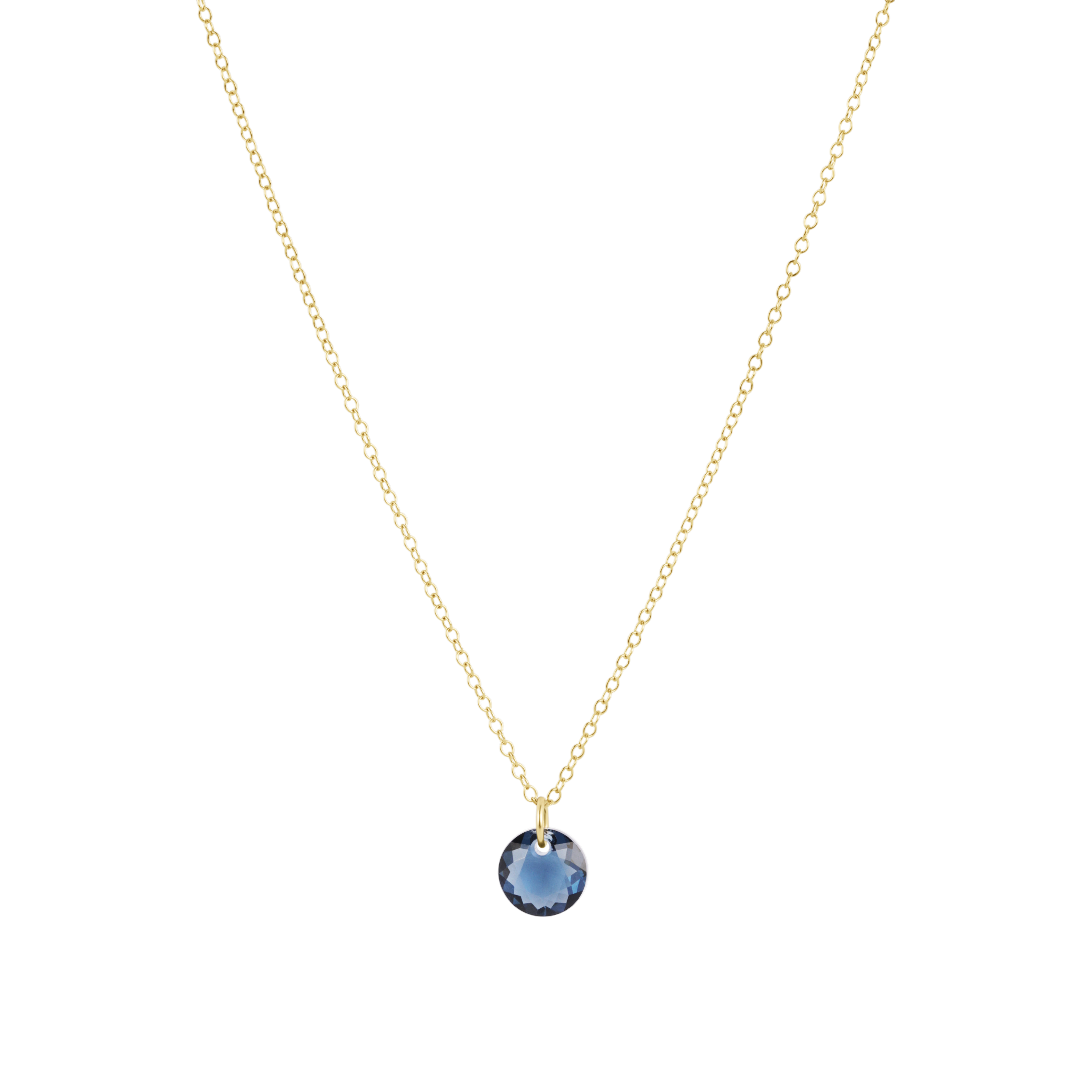 16" Necklace Gold - Reflection Small Charm - 09