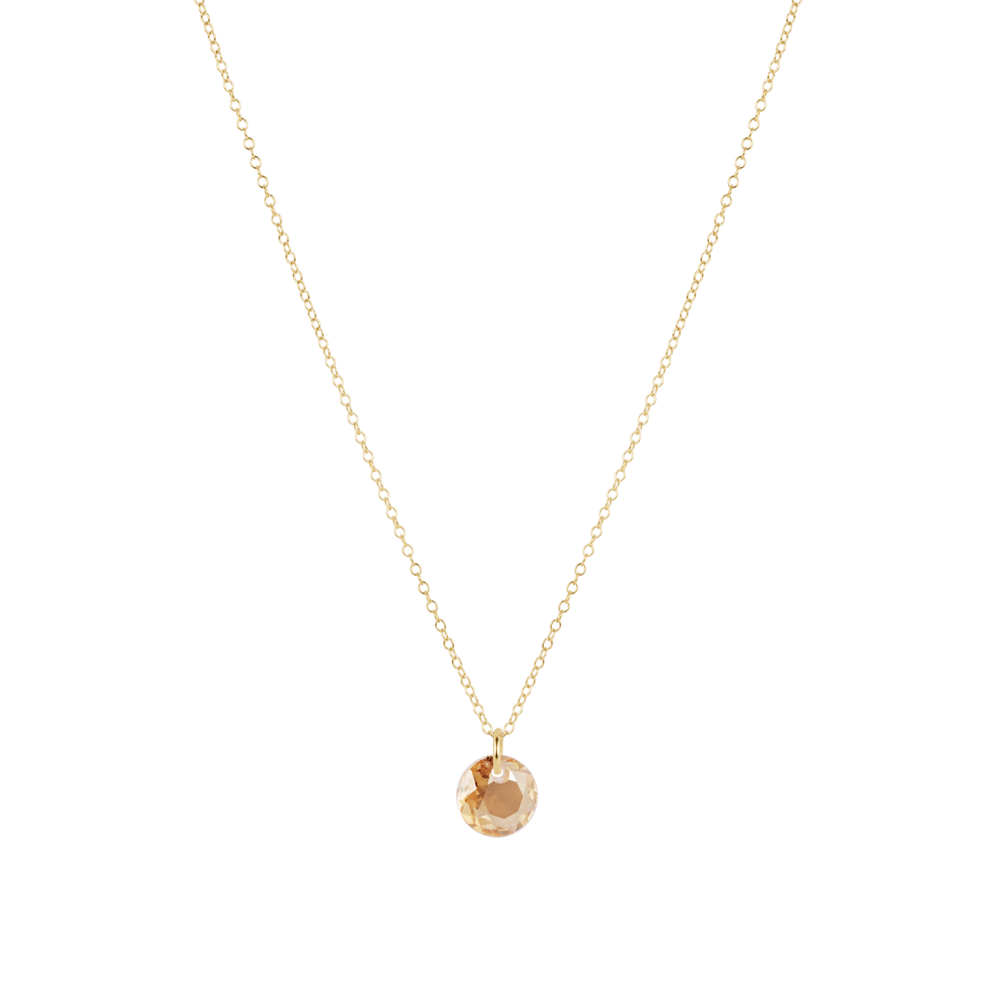 16" Necklace Gold - Reflection Small Charm - 11