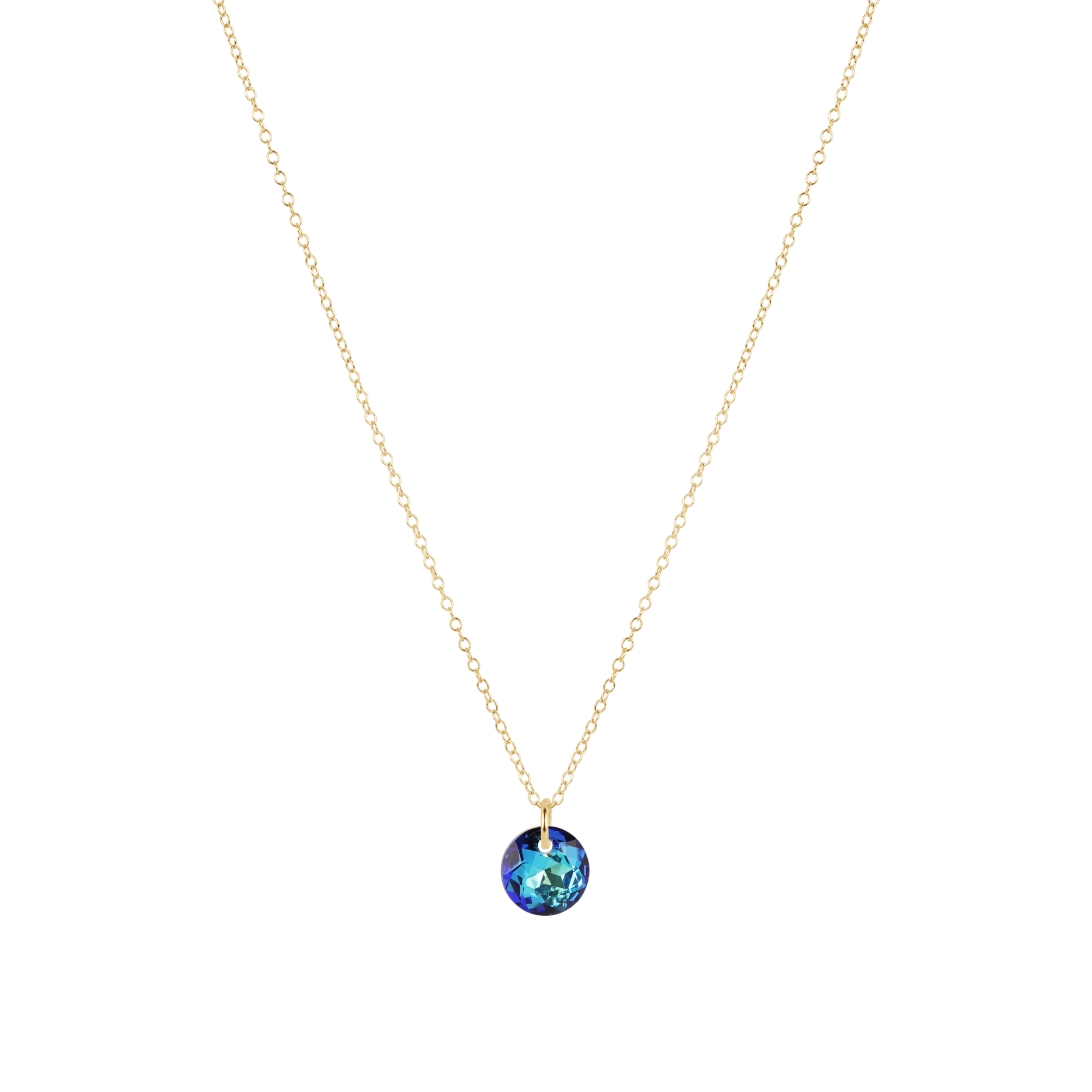 16" Necklace Gold - Reflection Small Charm - 12