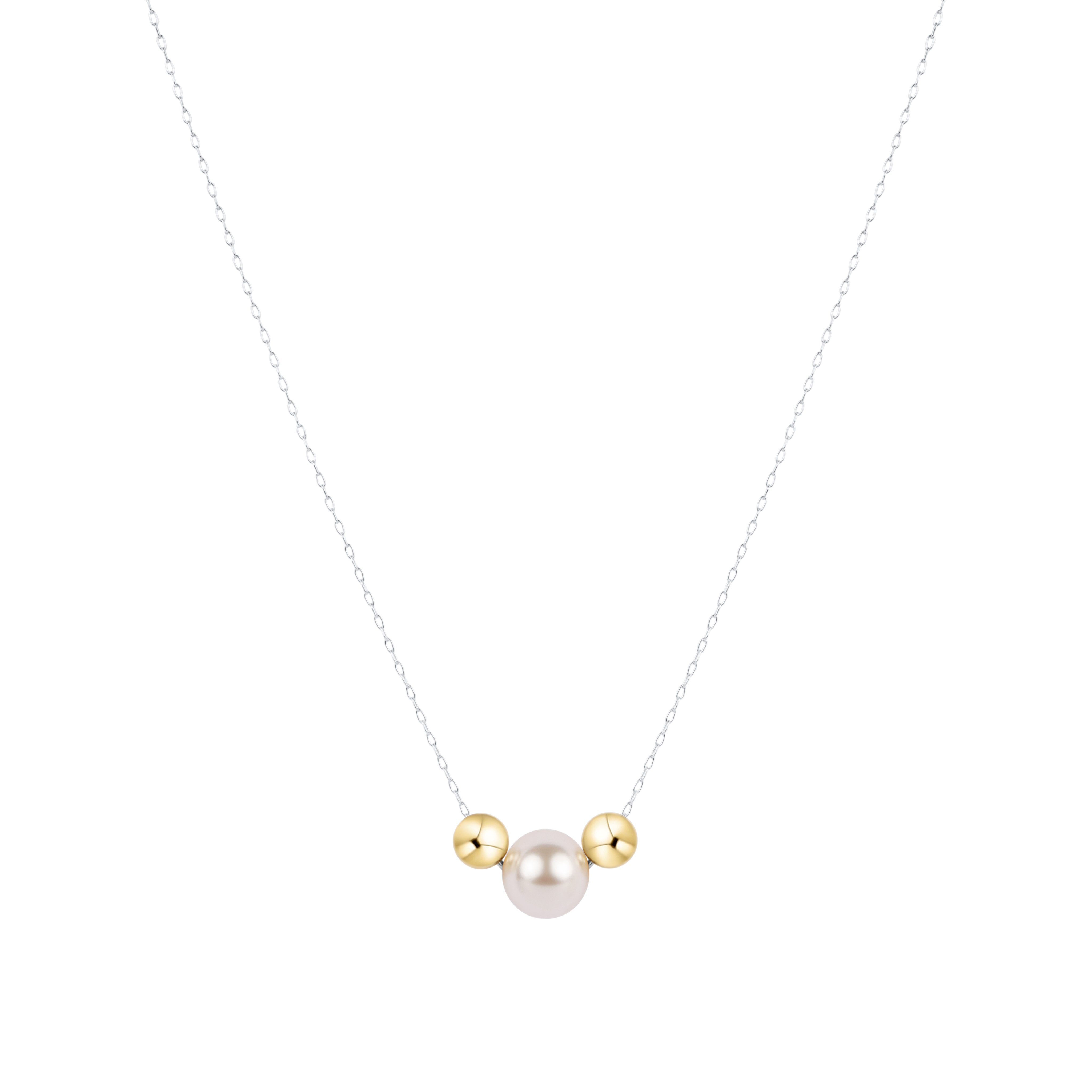 16" Necklace Mixed Metal - Purpose Gold Pearl by enewton