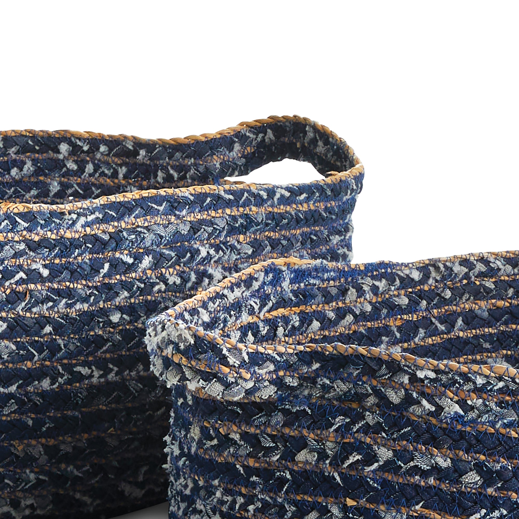 Denim Oval Baskets, Set Of 2 - View 2