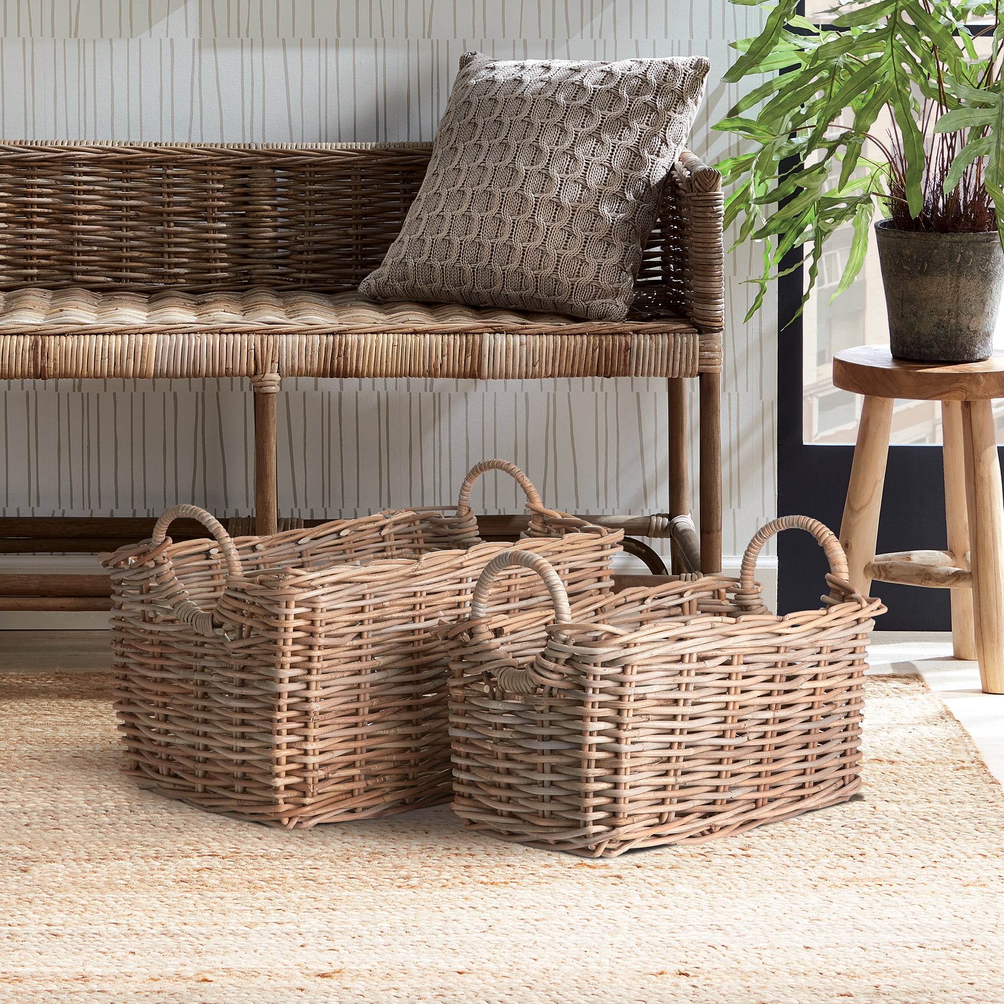 NORMANDY HALO RECTANGULAR BASKETS, SET OF 2 - view 2