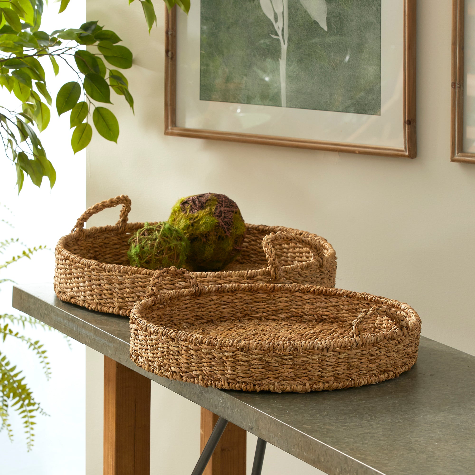 SEAGRASS ROUND TRAYS, SET OF 2 - view 2