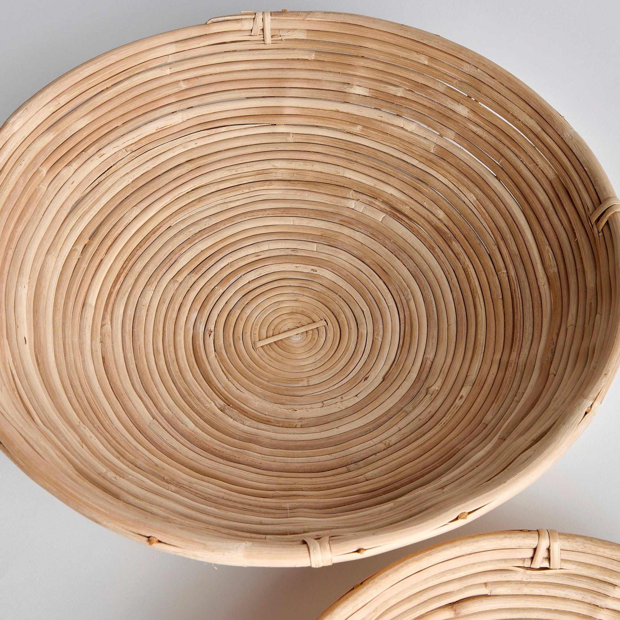CANE RATTAN LOW BOWLS, SET OF 2 - view 4