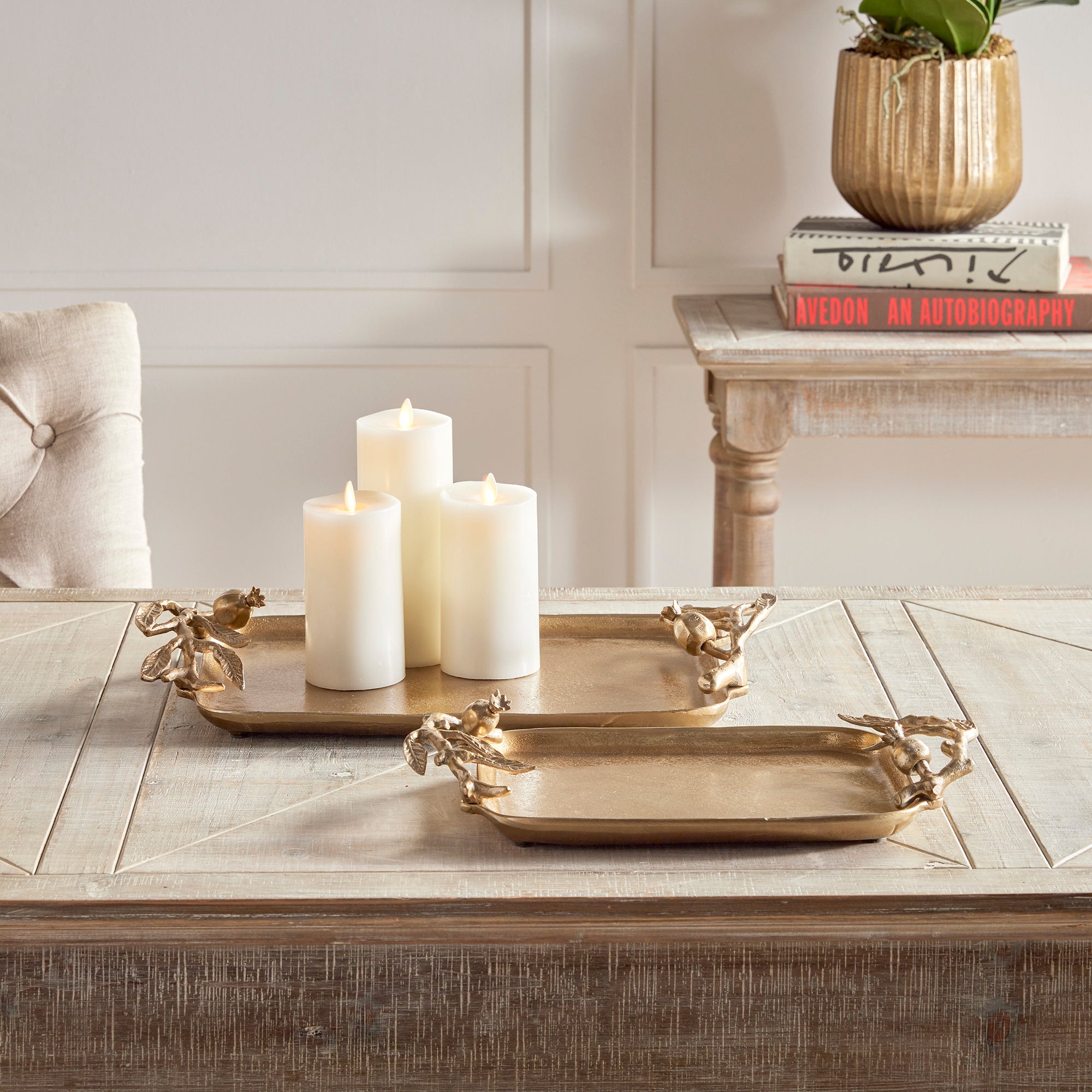 POMEGRANATE BRANCH DECORATIVE TRAYS, SET OF 2 - view 7