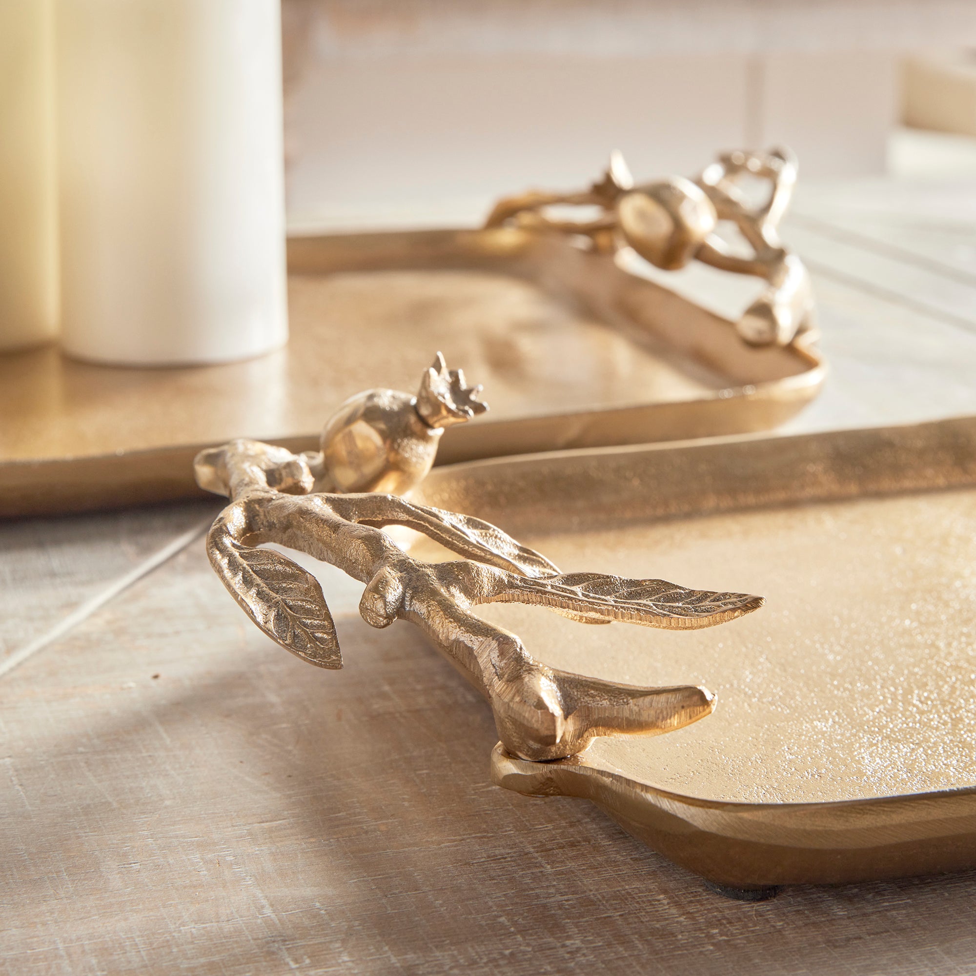 POMEGRANATE BRANCH DECORATIVE TRAYS, SET OF 2 - view 10