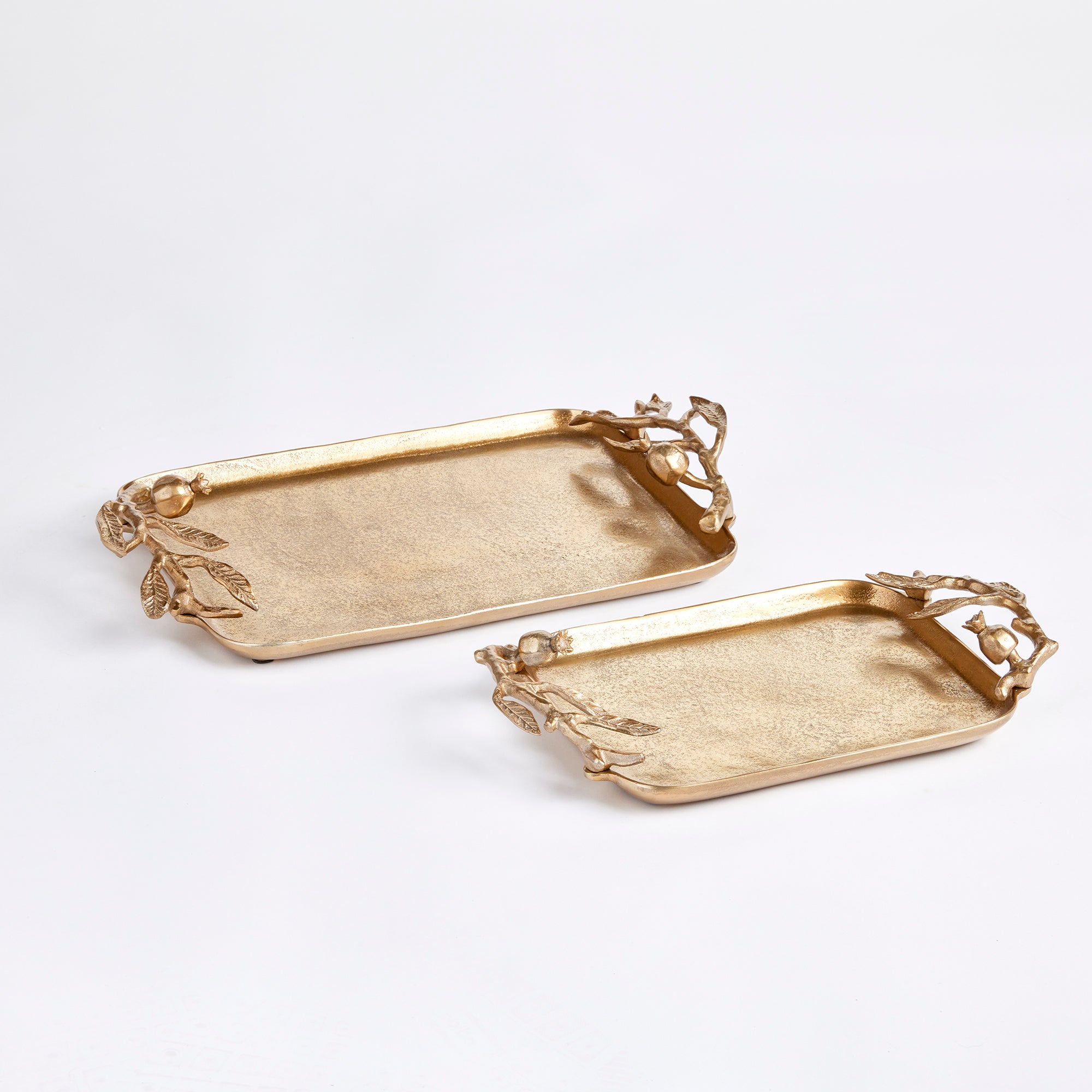 POMEGRANATE BRANCH DECORATIVE TRAYS, SET OF 2 - view 2