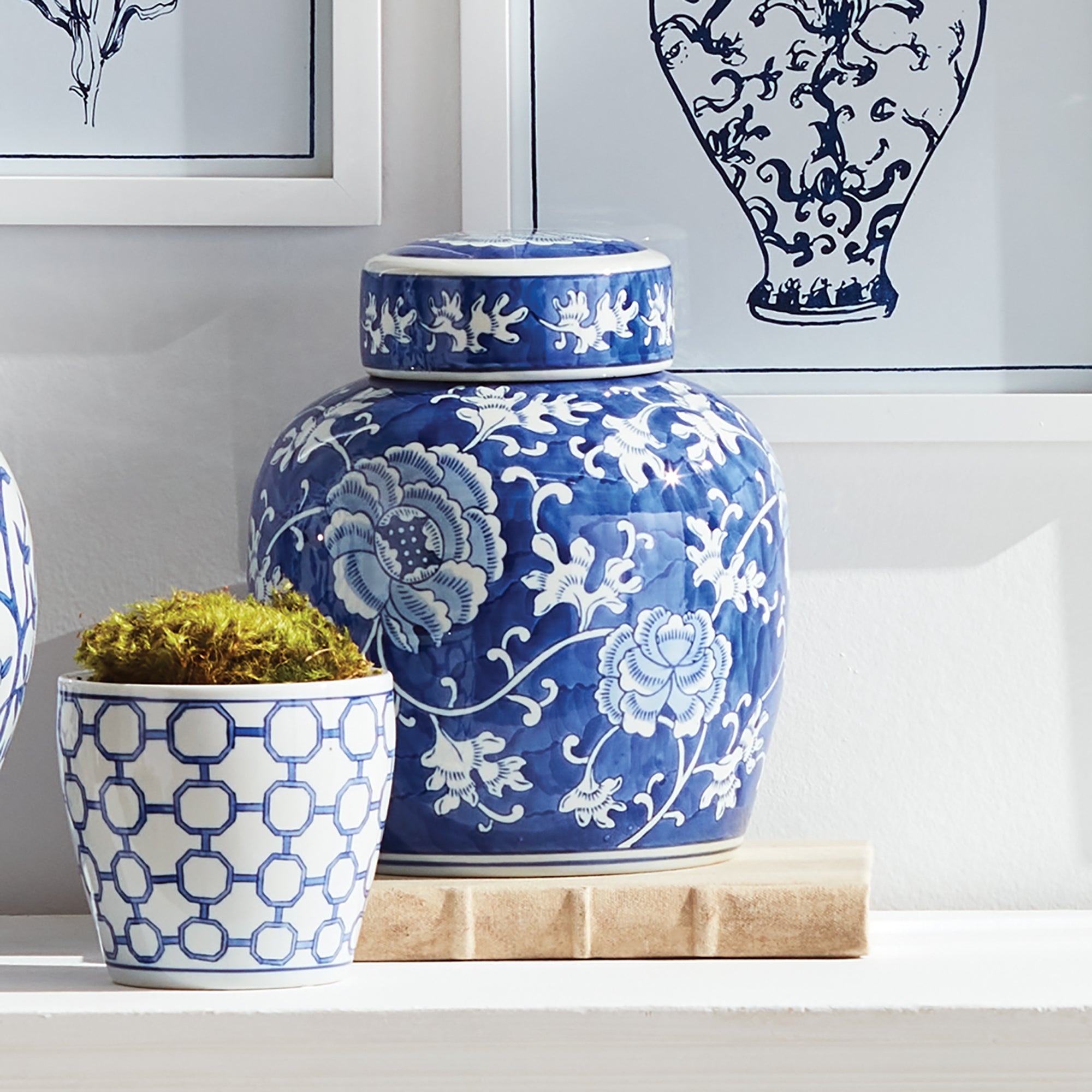 Barclay Butera Dynasty Lotus Lidded Jar - View 6