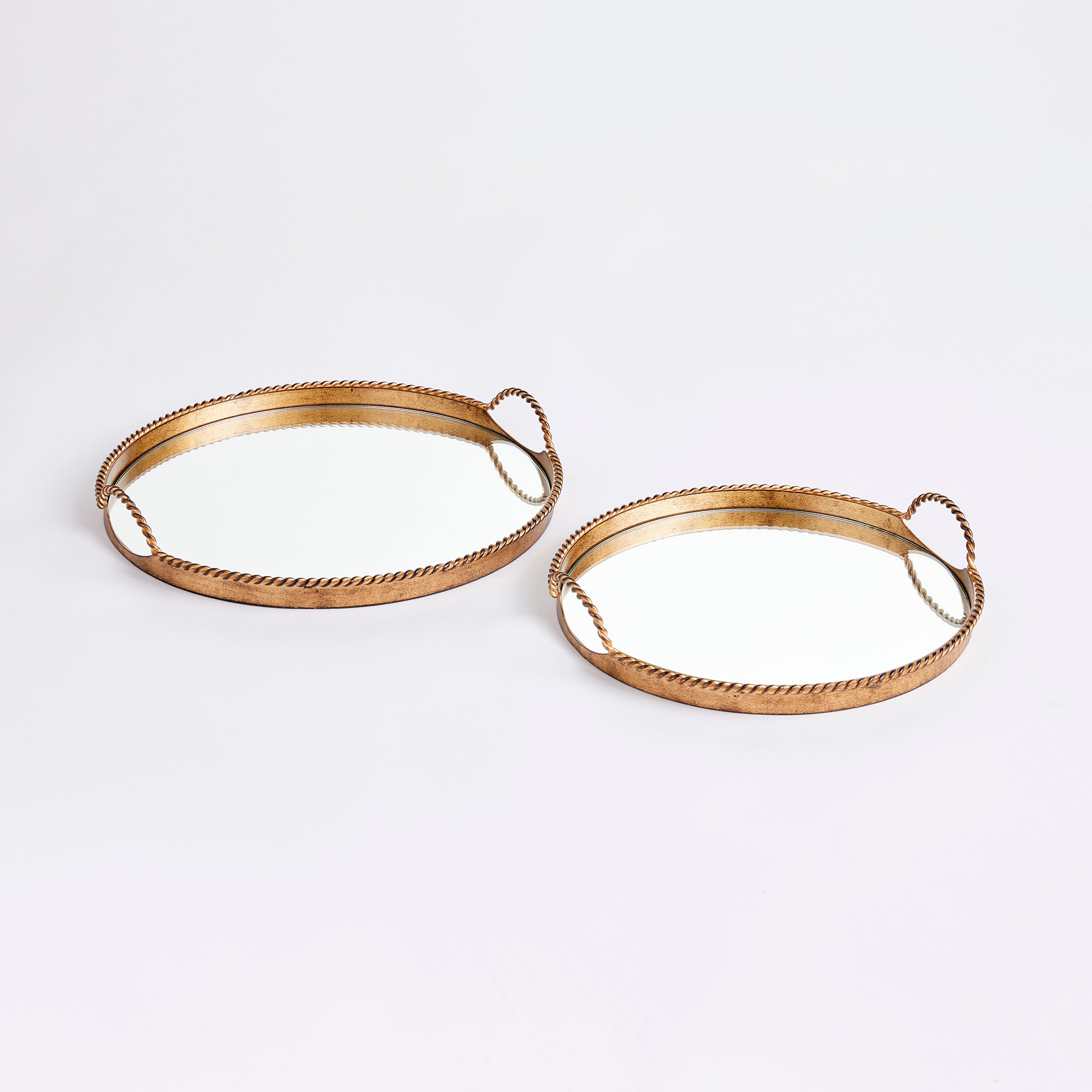 BRAIDEN DECORATIVE MIRRORED TRAYS, SET OF 2 - view 2