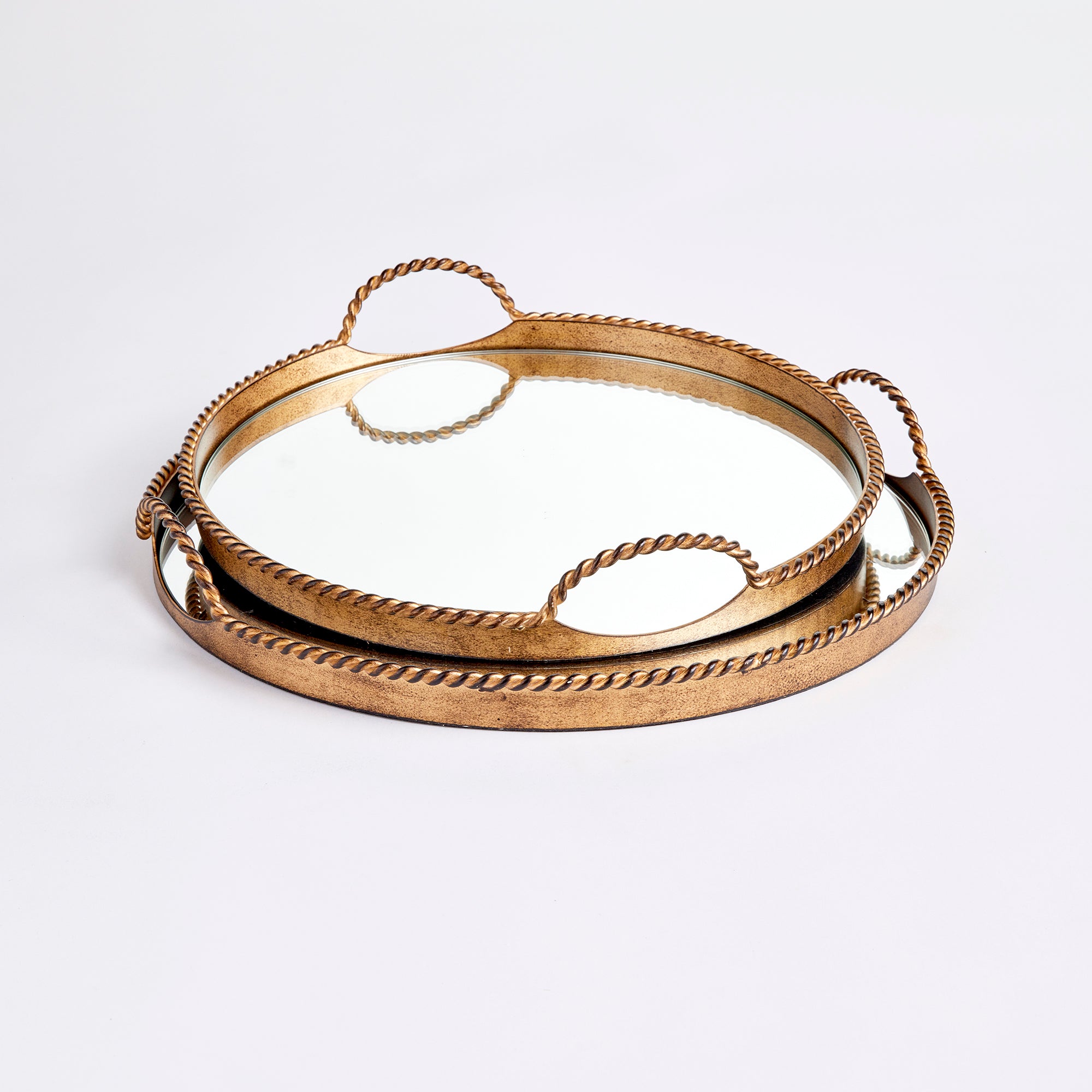 BRAIDEN DECORATIVE MIRRORED TRAYS, SET OF 2 - view 5