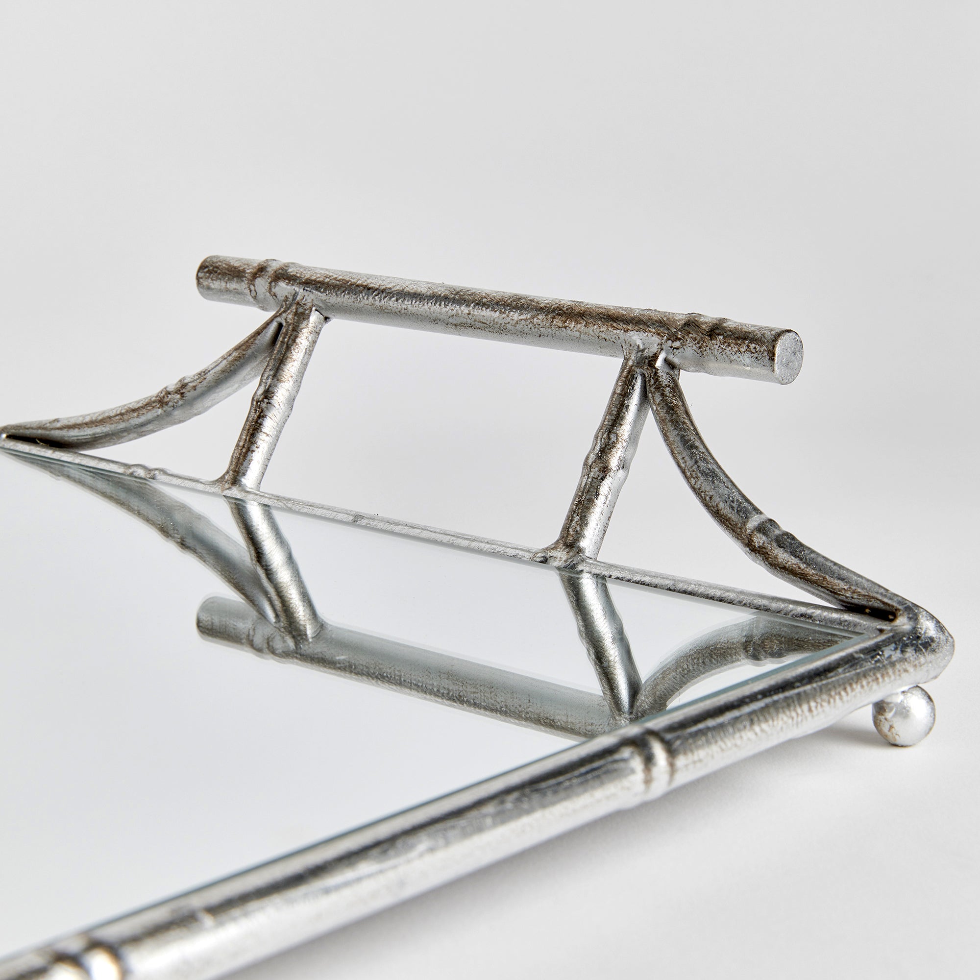 Daphne Mirrored Tray With Handles - View 4