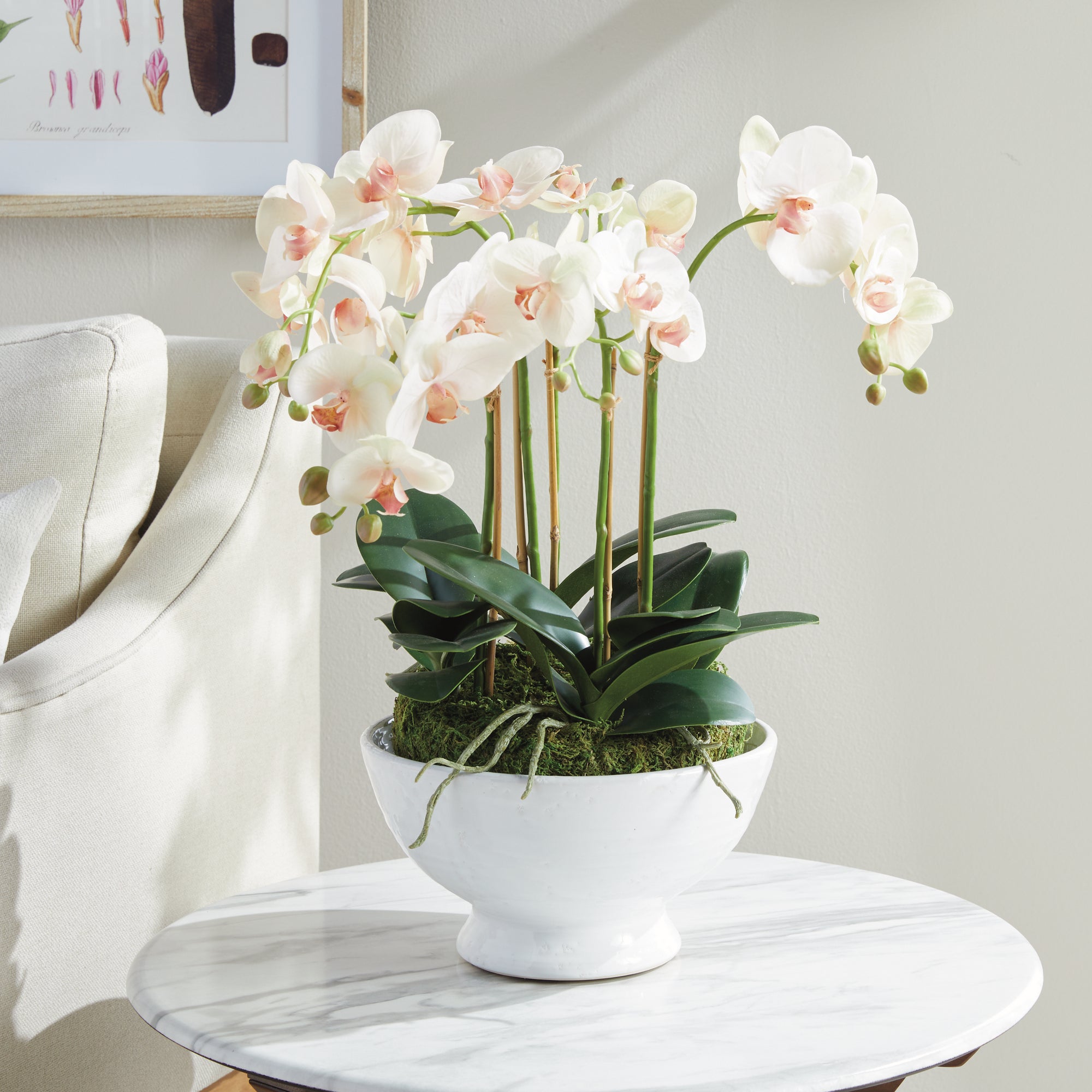 PHALAENOPSIS ORCHID BOWL DROP-IN 18.5" - view 4