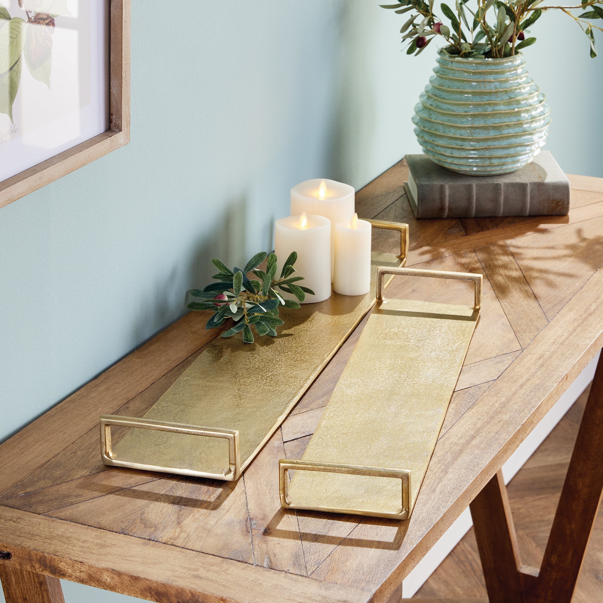 ELORA DECORATIVE NARROW TRAYS, SET OF 2 - view 6