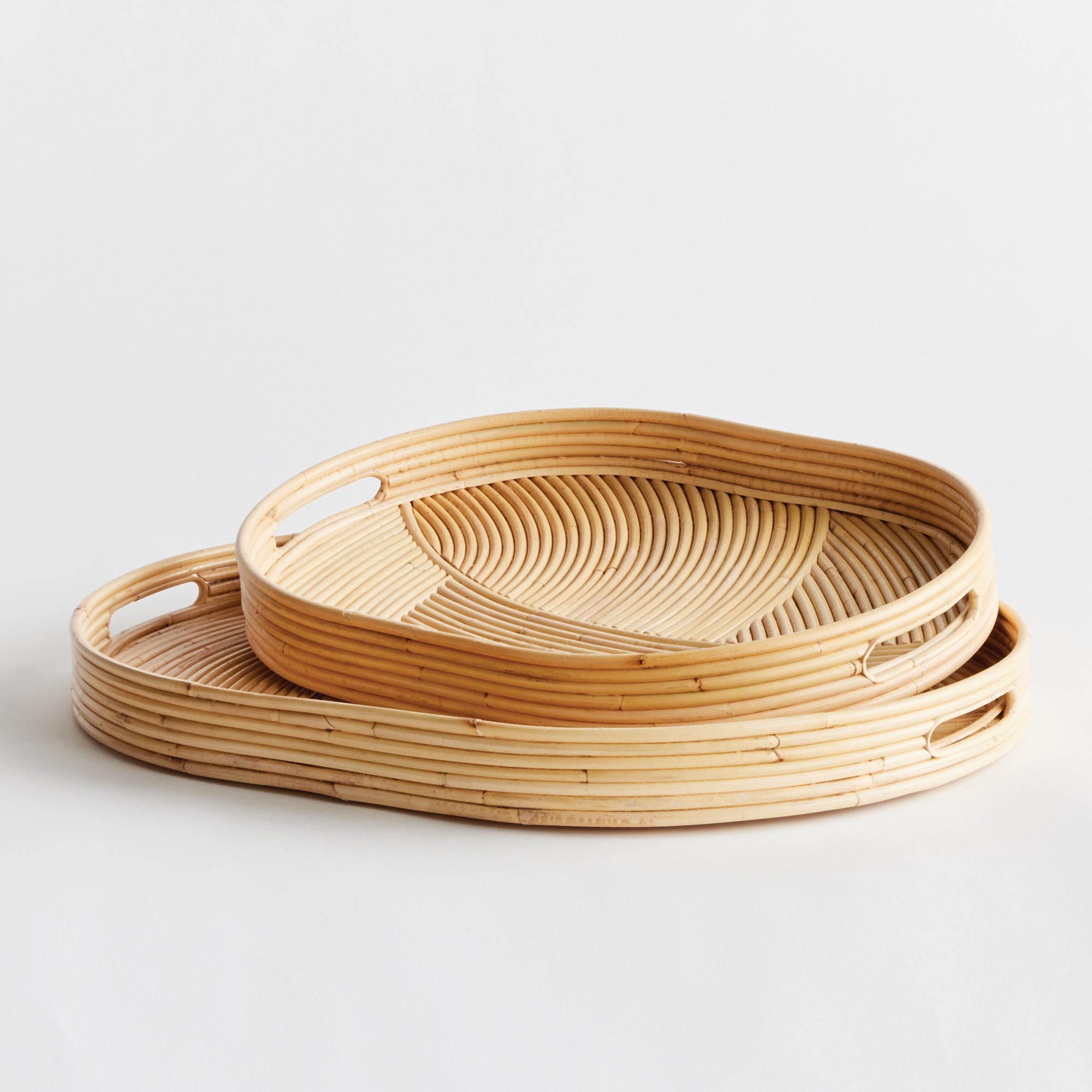 Jelani Cane Oval Trays, Set Of 2 - View 2