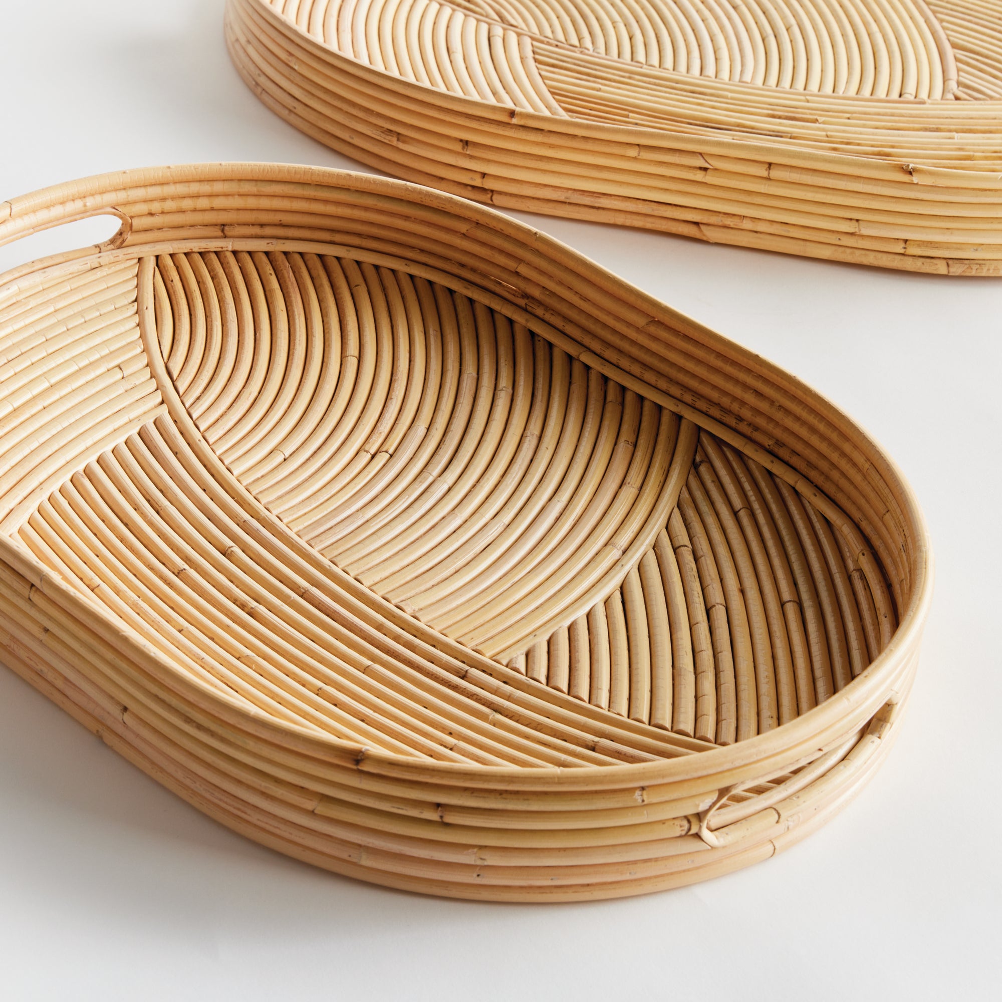 Jelani Cane Oval Trays, Set Of 2 - View 3