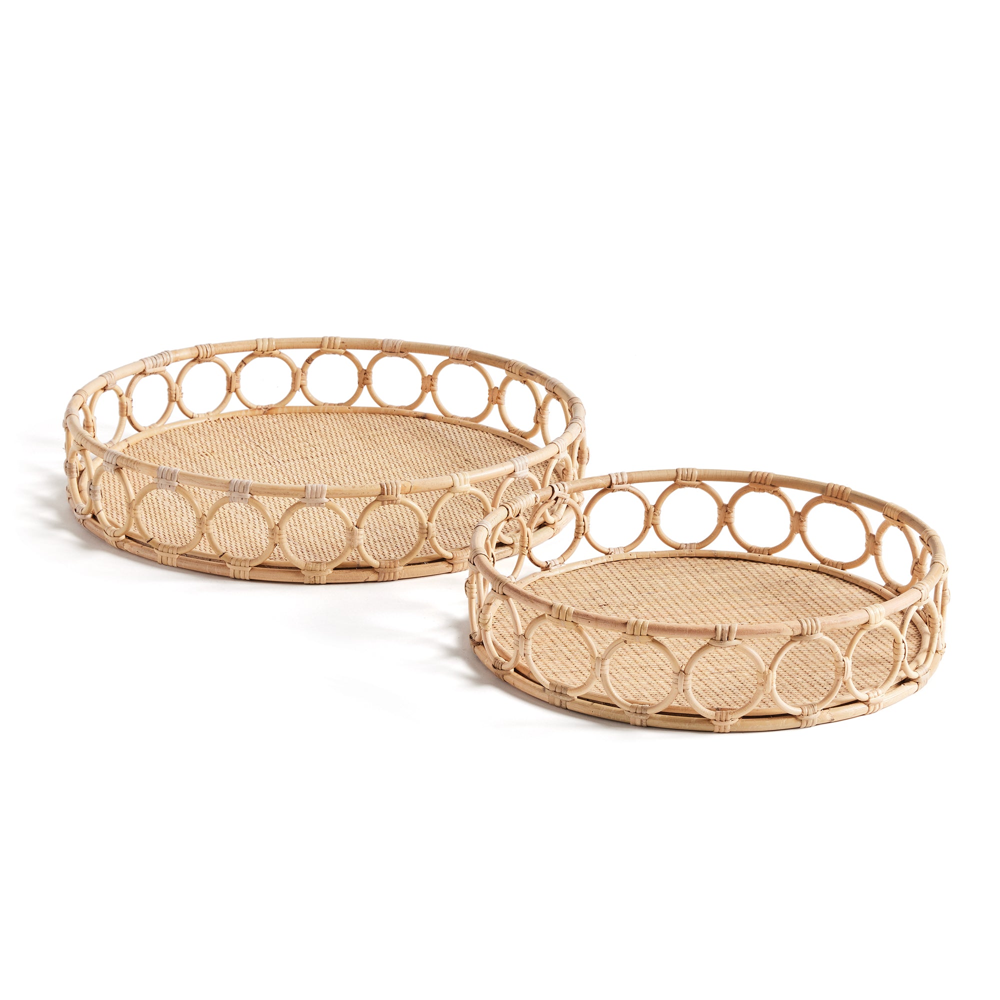 NINETTE ROUND TRAYS, SET OF 2