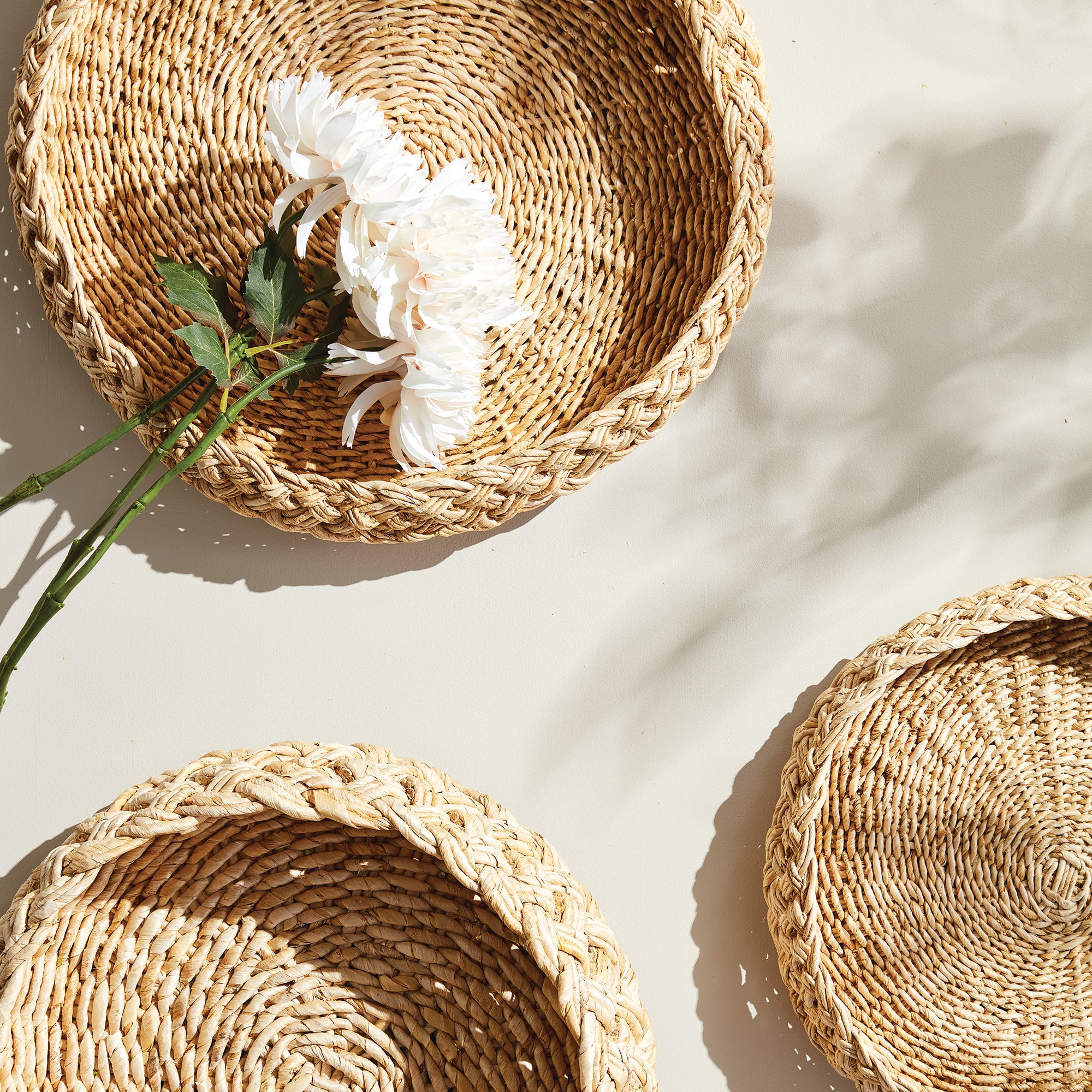 ABACA FRENCH BRAIDED BASKETS, SET OF 2 - view 6