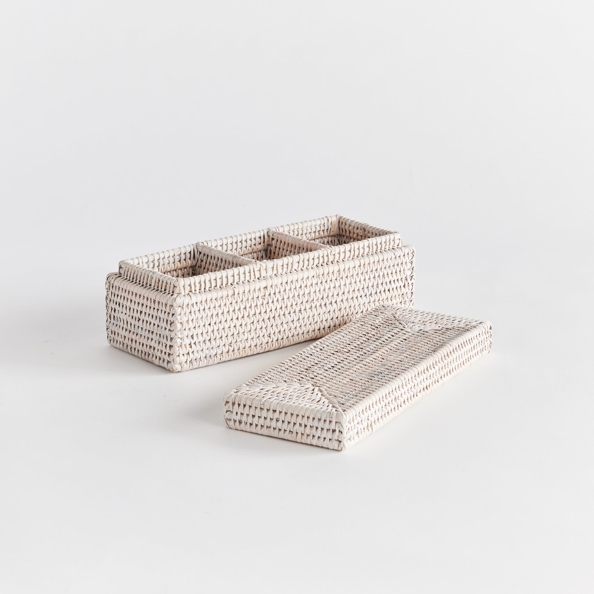 Burma Rattan 3-Compartment Lidded Box - View 2