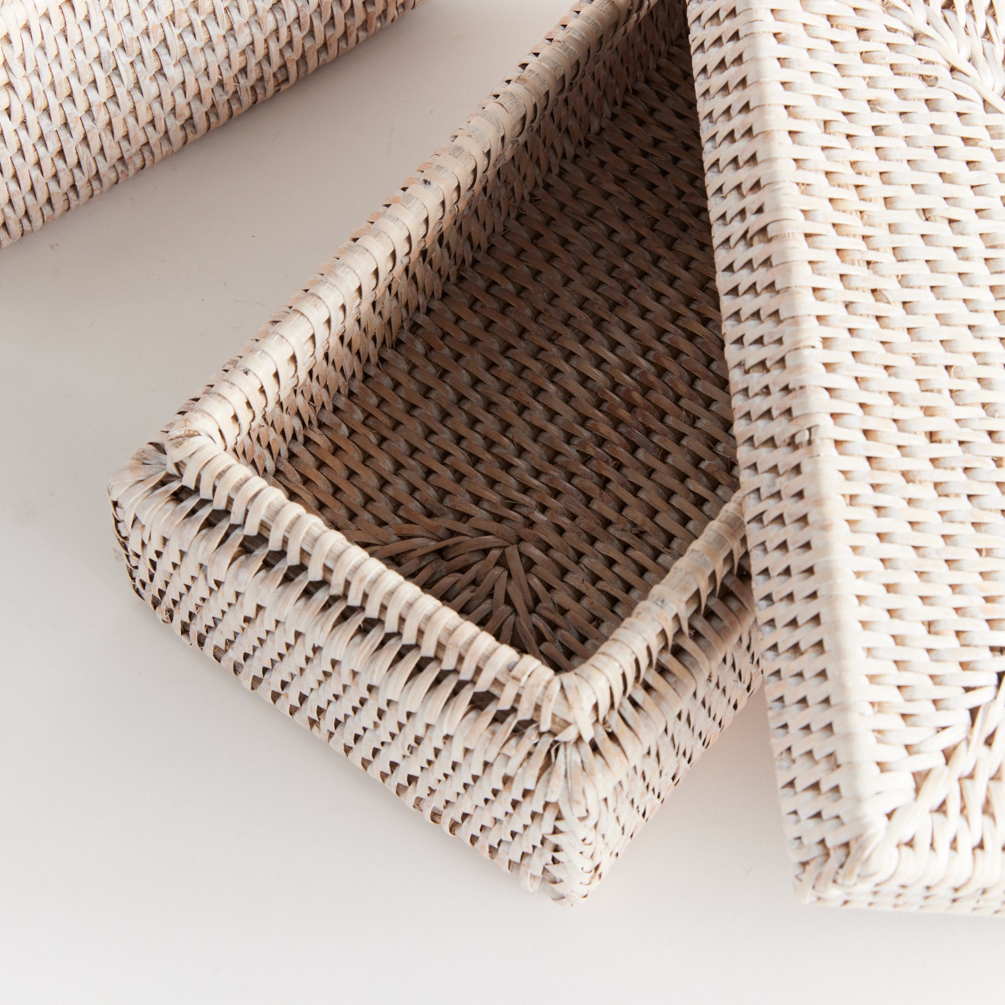 Burma Rattan Rectangular Lidded Boxes, Set Of 2 - View 3