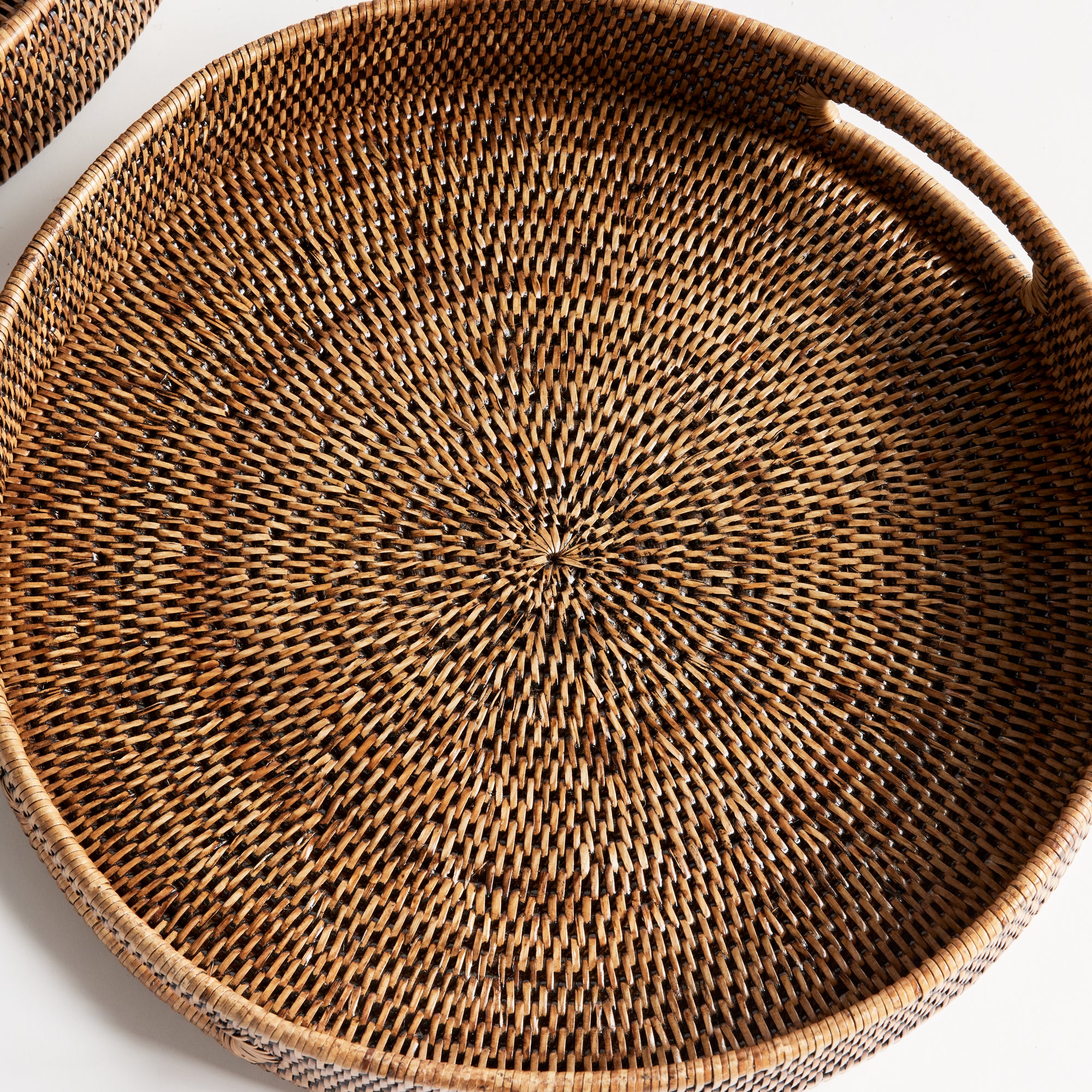 Burma Rattan Round Ottoman Trays Small, Set Of 2 - View 3