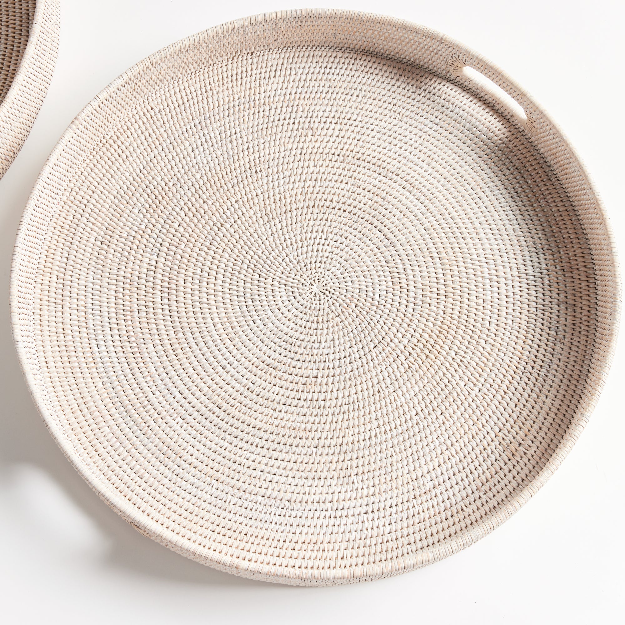 Burma Rattan Round Ottoman Trays Large, Set Of 2 - View 4