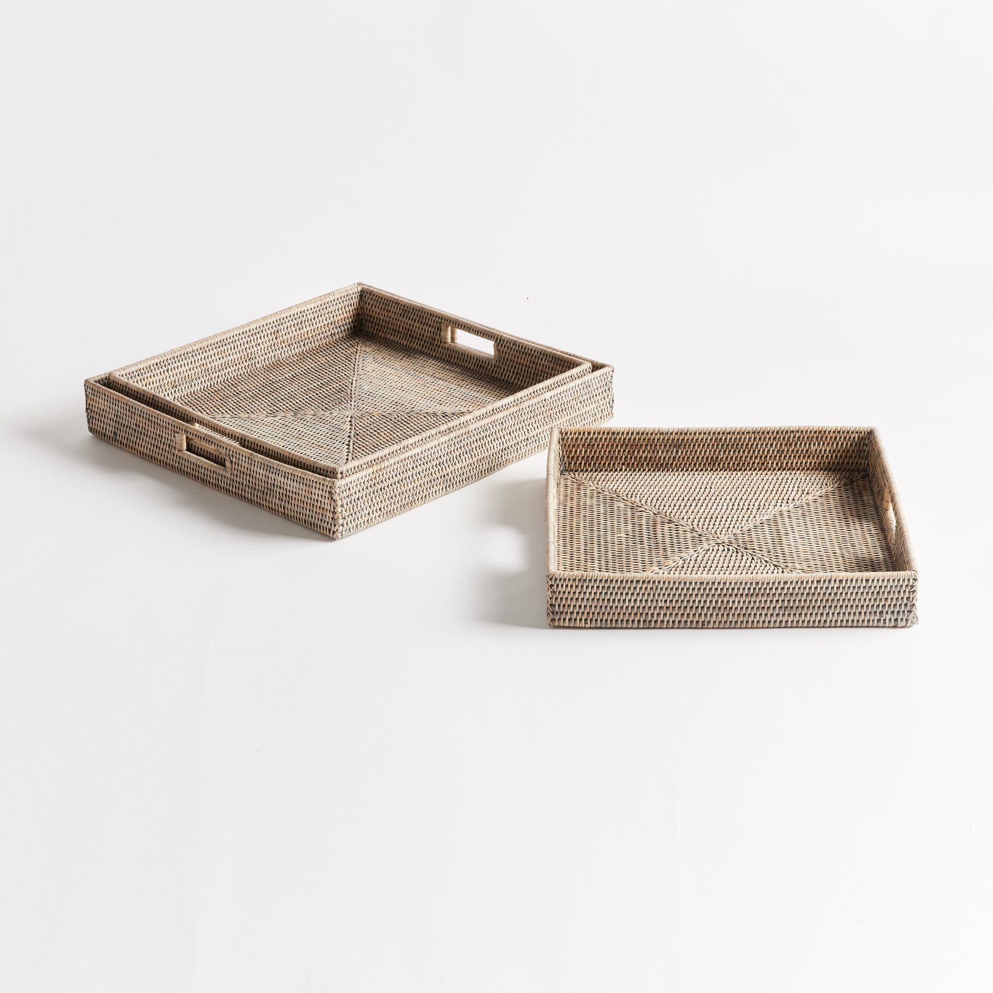 Burma Rattan Ottoman Trays, Set Of 3 - View 5